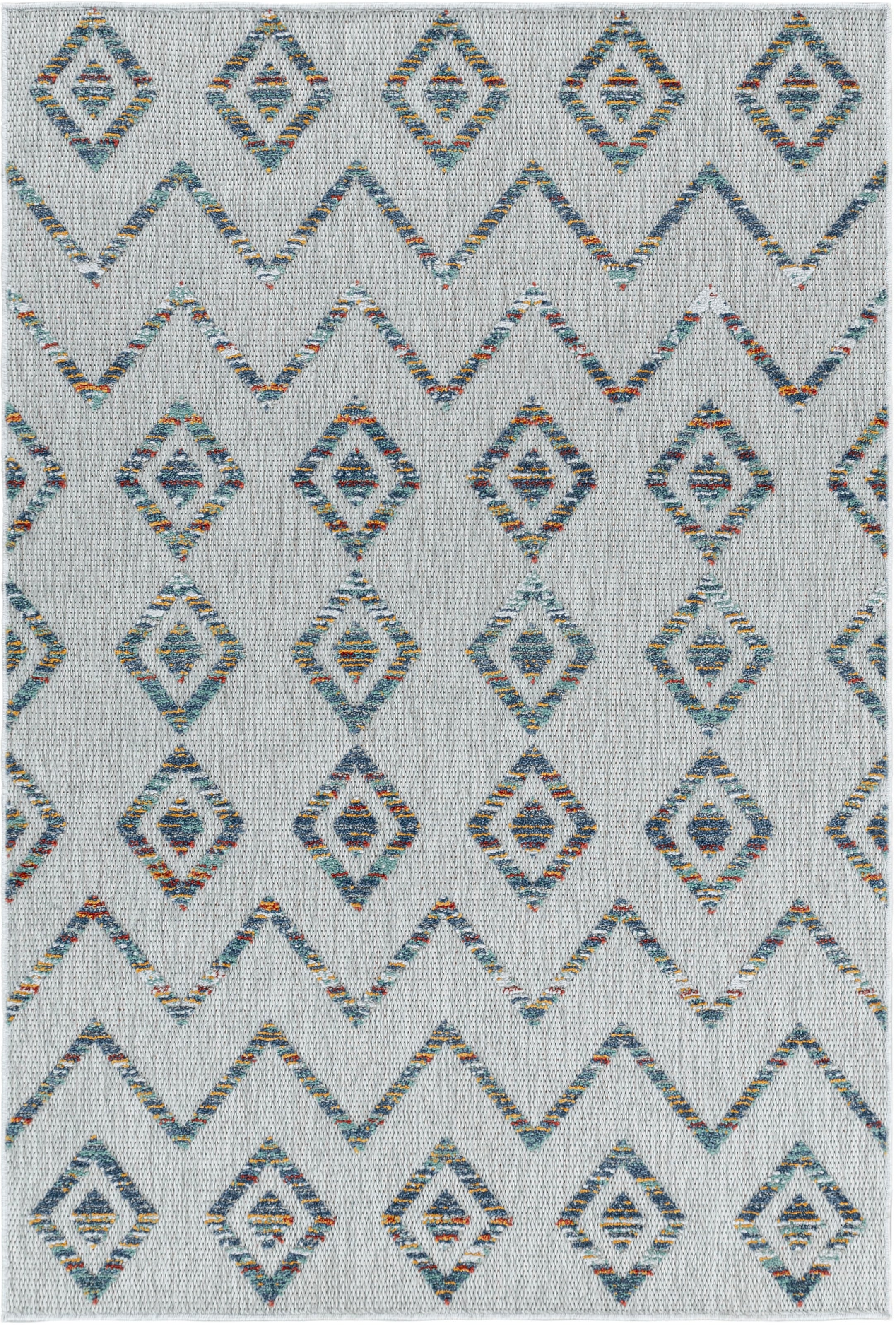 Ayyildiz Teppiche Teppich »BAHAMA 5152«, rechteckig, 8 mm Höhe, Läufer, Flachflor mit Hoch-Tief-Struktur, In-und Outdoor geeignet
