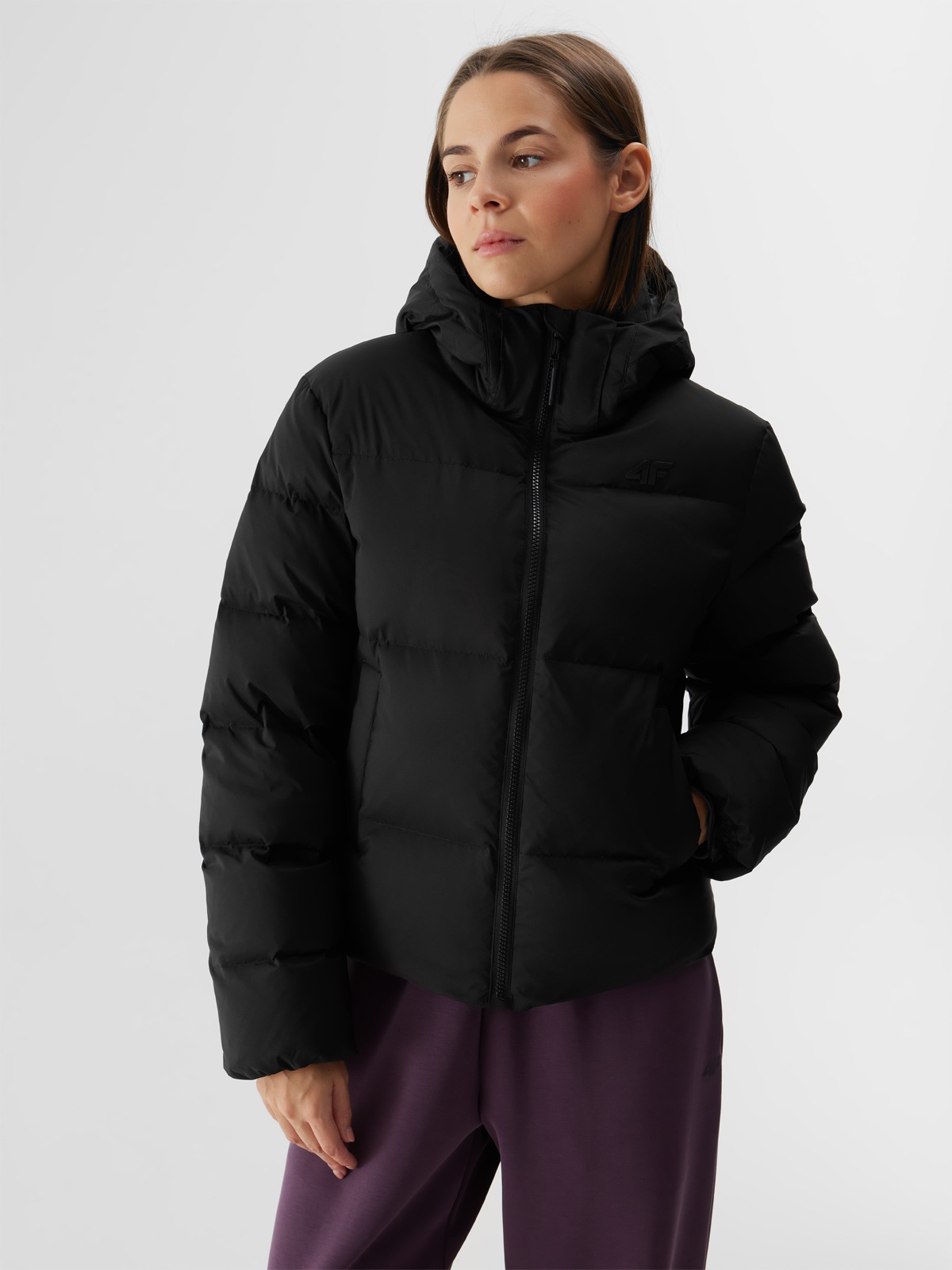 4F Daunenjacke, mit Kapuze, Winterjacke