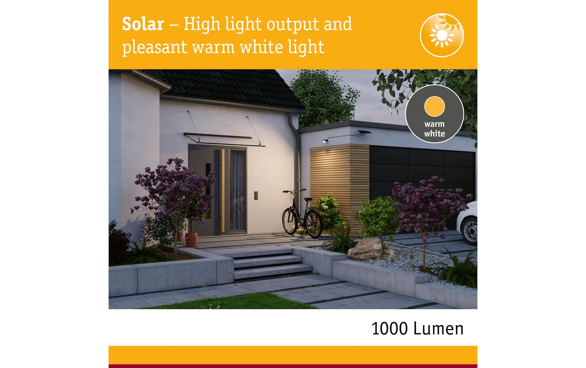 Paulmann Aussen-Wandleuchte »Solar Fluter Flotas inkl. Bewegungsmelder IP65 3000K 700 lm« LED-Modul warmweiss