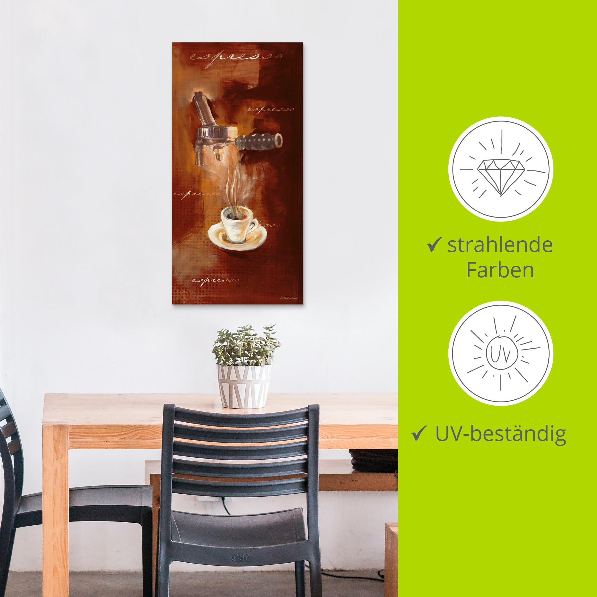 Artland Impression alu-dibond »Espresso I« 1 cuis tlg. für Innen- und Aussenbereich geeignet, Outdoorbild