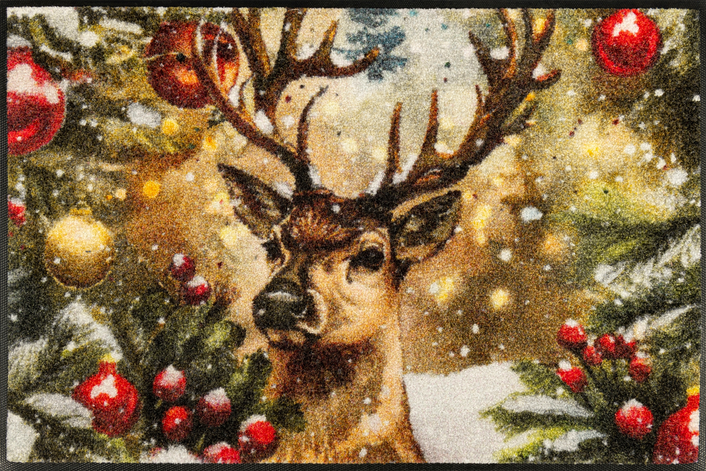 Image of wash+dry by Kleen-Tex Fussmatte "Festive Spirit" rechteckig 7 mm Höhe waschbar und trocknergeeignet