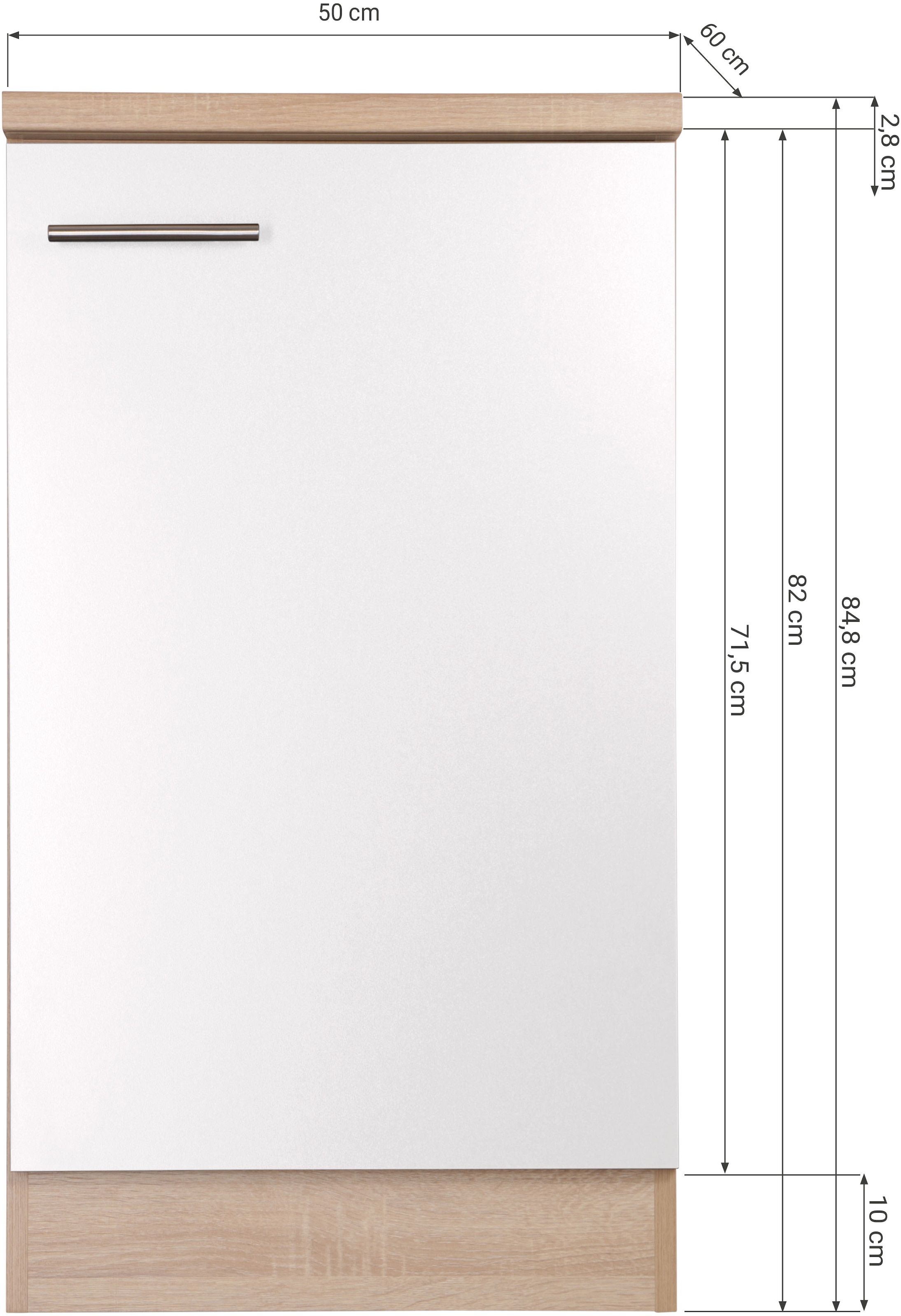 RESPEKTA Meuble évier »Merle« Breite 50 cm, mit Soft-Close Funktion, Stangengriffe aus Metall