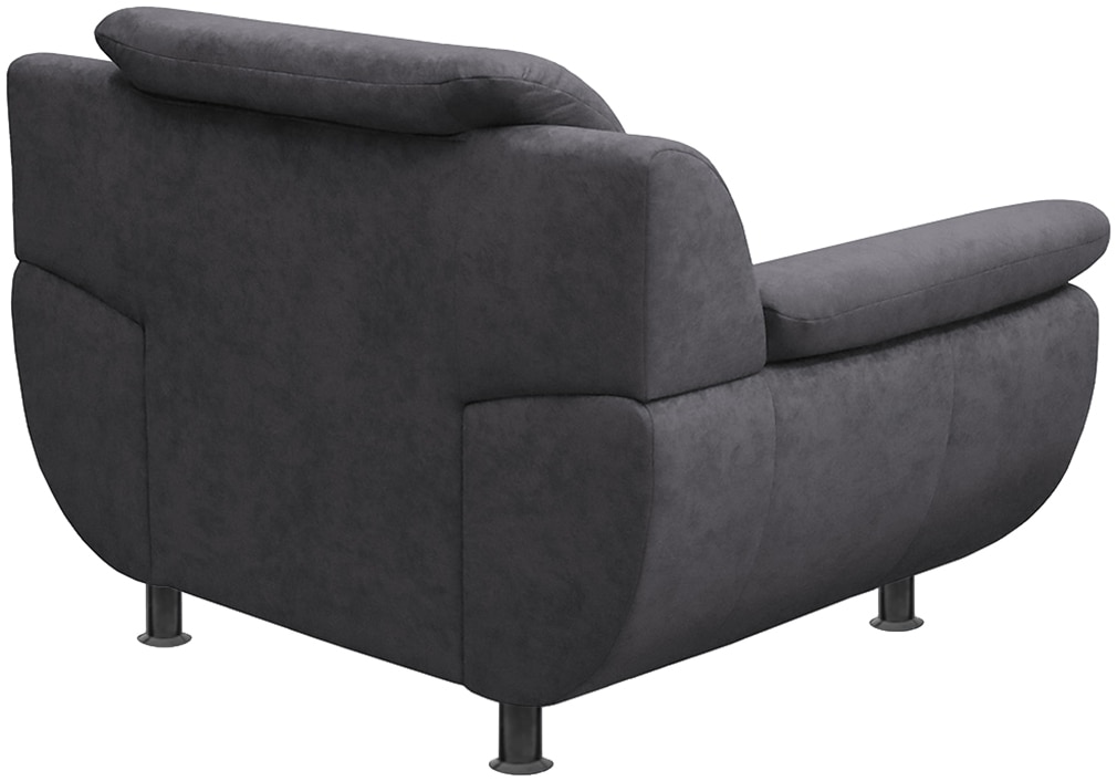 TRENDMANUFAKTUR Sessel »Rondo, Breite 121 cm, breite Armlehnen, Füsse schwarz« Big-Sessel wahlweise mit Federkern, in verschiedenen Bezügen
