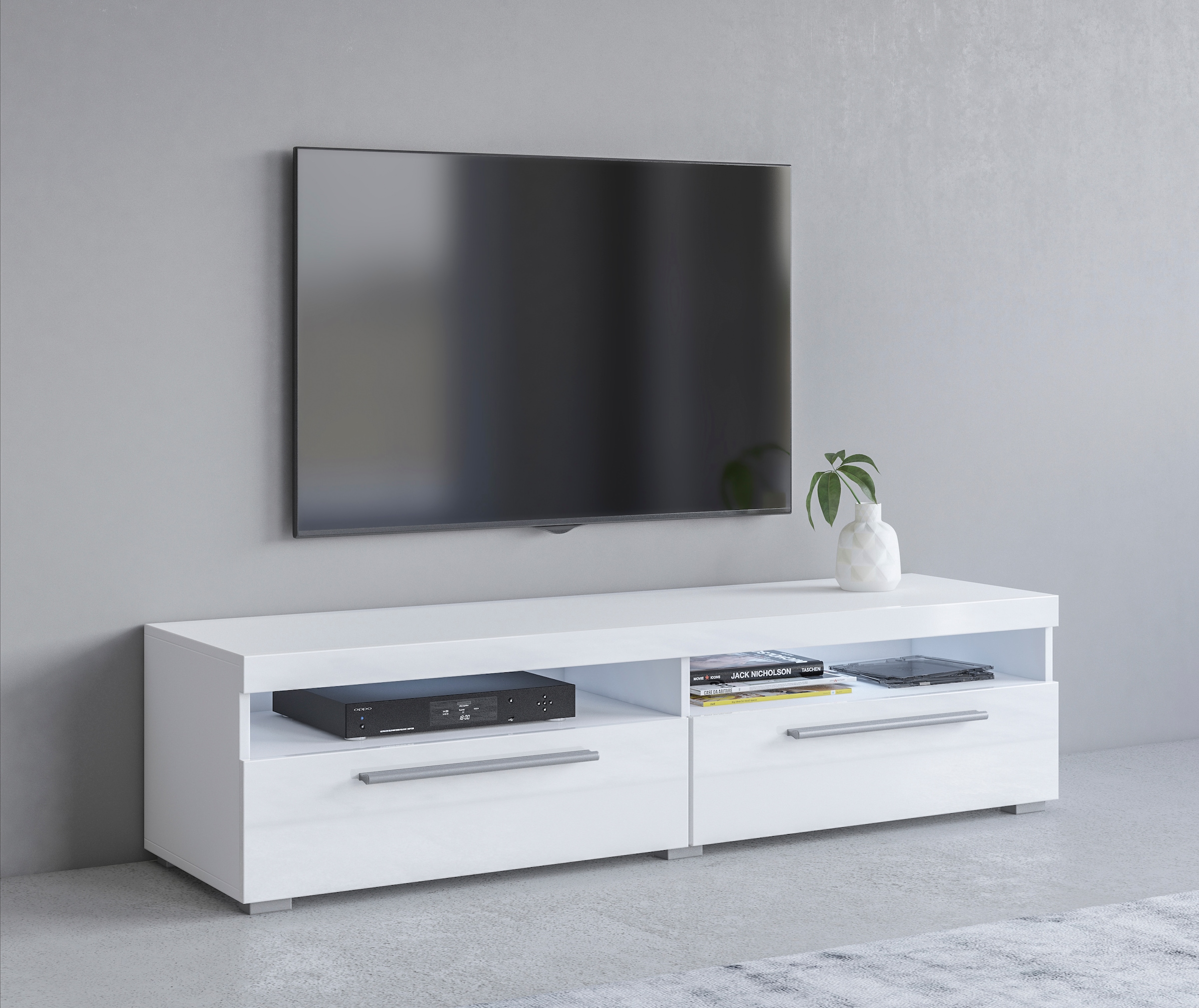 Lowboard »India,Breite 140 cm, stilvolle Fernsehschrank mit offenen Fächern«, TV-Board...