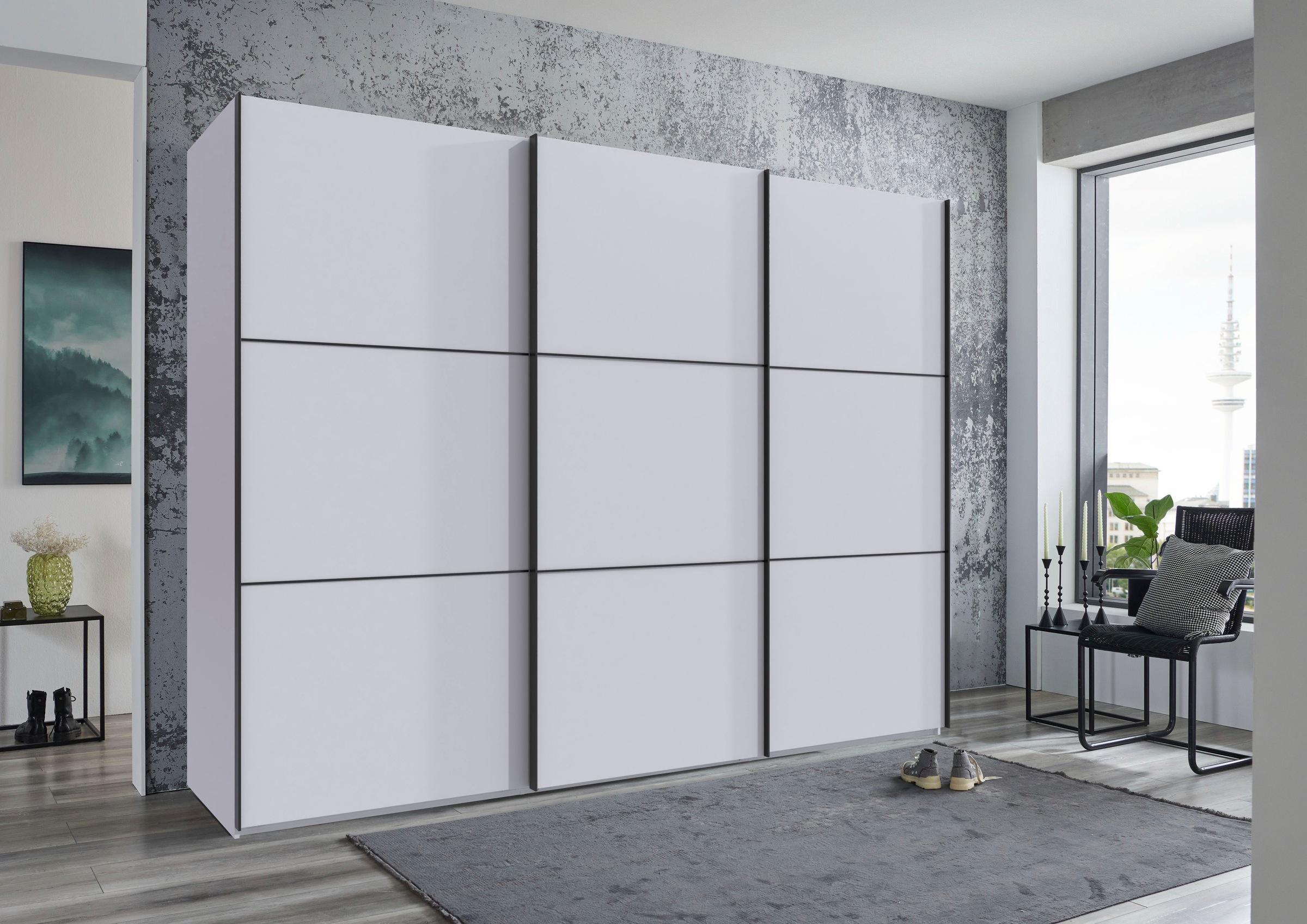 Wimex Armoires à vêtements »Indiana by fresh to go, wahlweise mit oder ohne Spiegel« INCLUS aménagement intérieur et fermeture à fermeture automatique des portes,  grandes largeurs 250 ou 300cm, avec ou sans façade en verre, Made in Germany