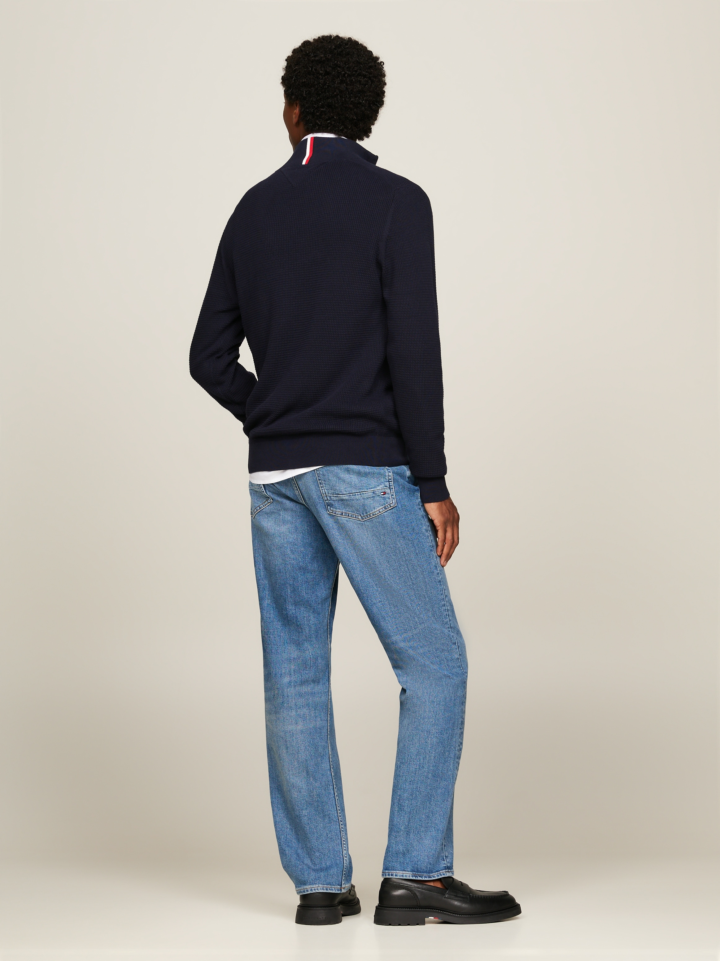 Tommy Hilfiger Strickpullover »REFINED STRUCTURE ZIP MOCK«