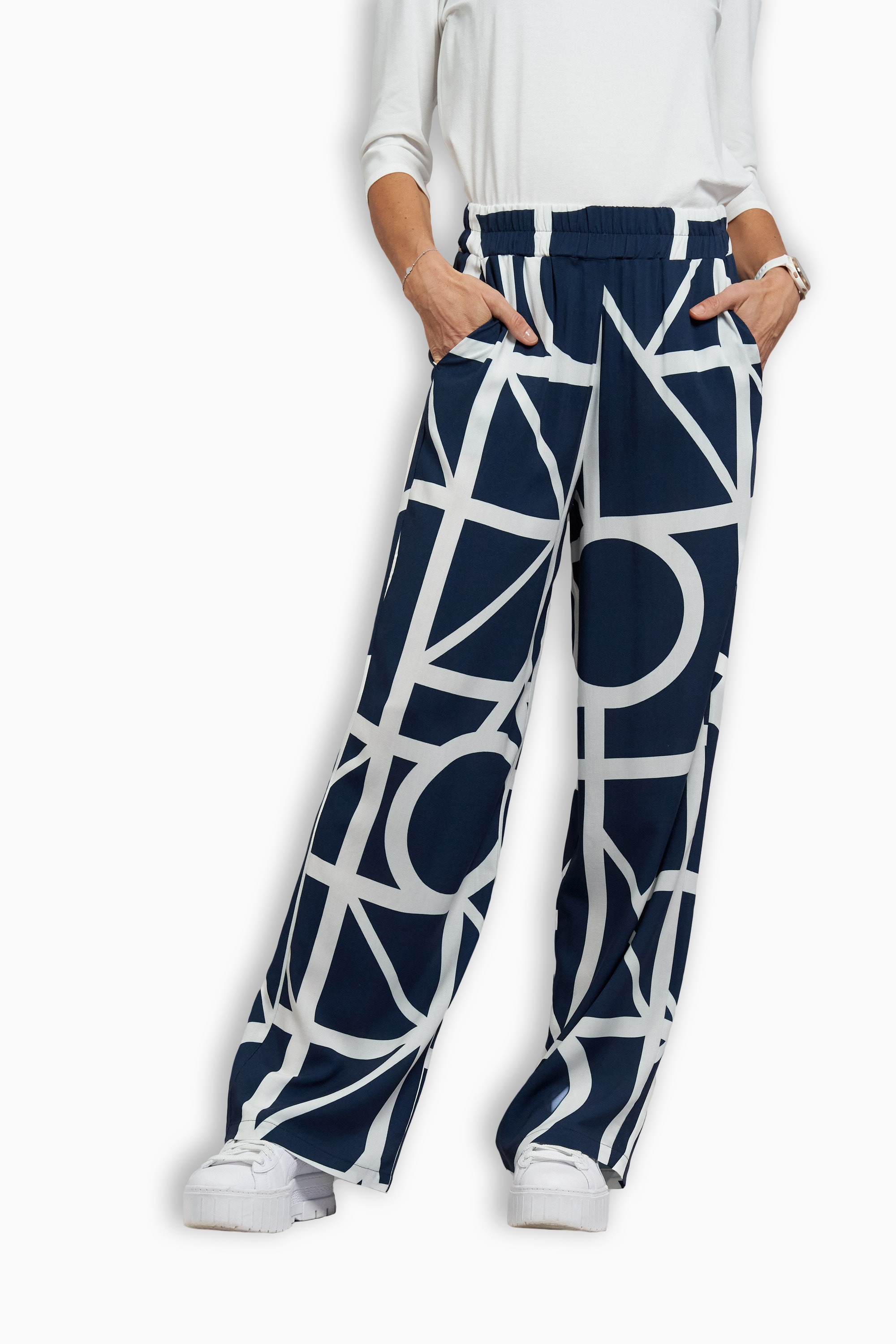 Image of Seidel Moden Stoffhose "Otto exclusiv" mit grafischem Muster und weitem Schnitt - MADE IN GERMANY