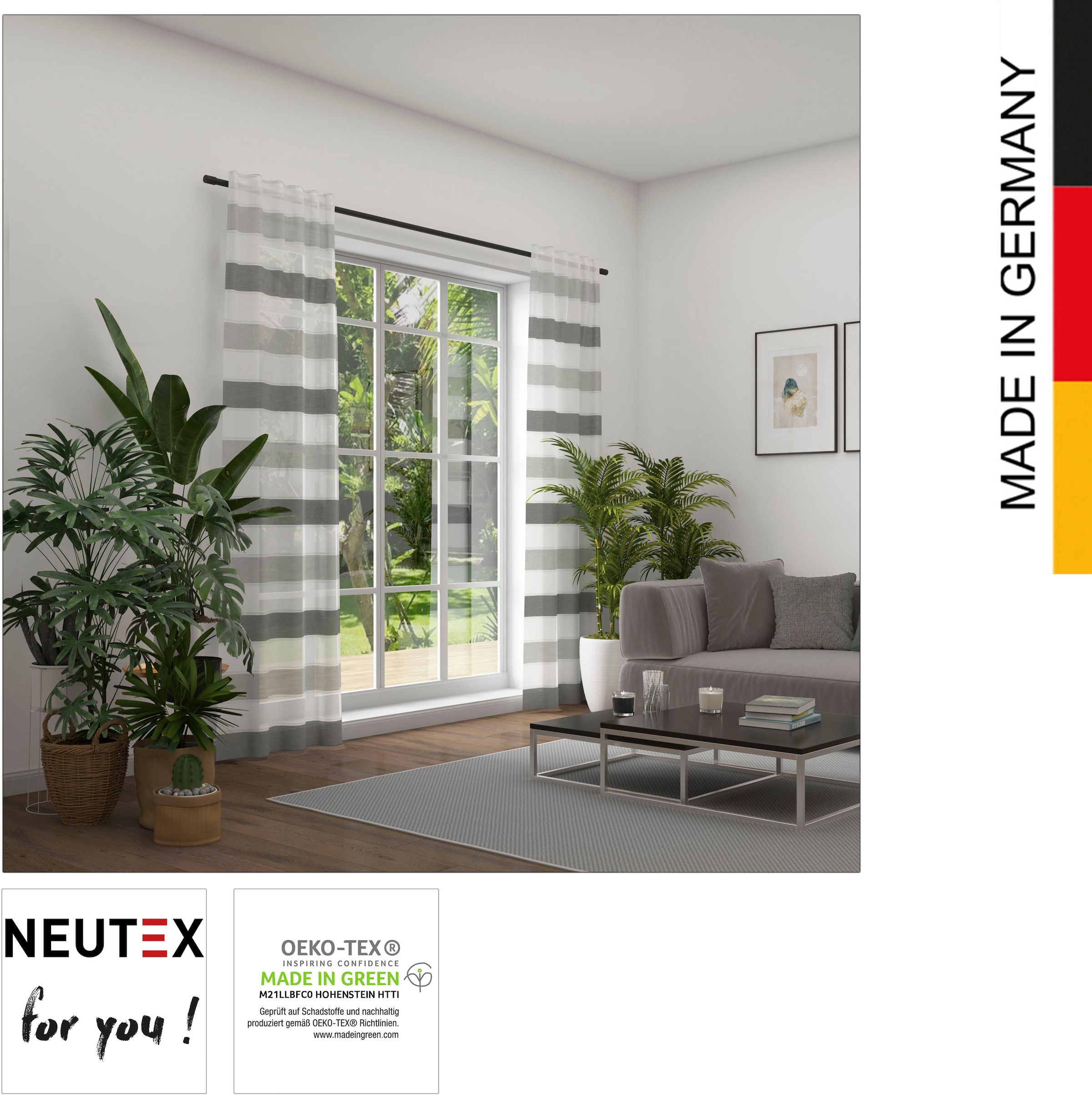 Neutex for you! Vorhang »Allegra«, (1 St.), moderne Streifendessinierung