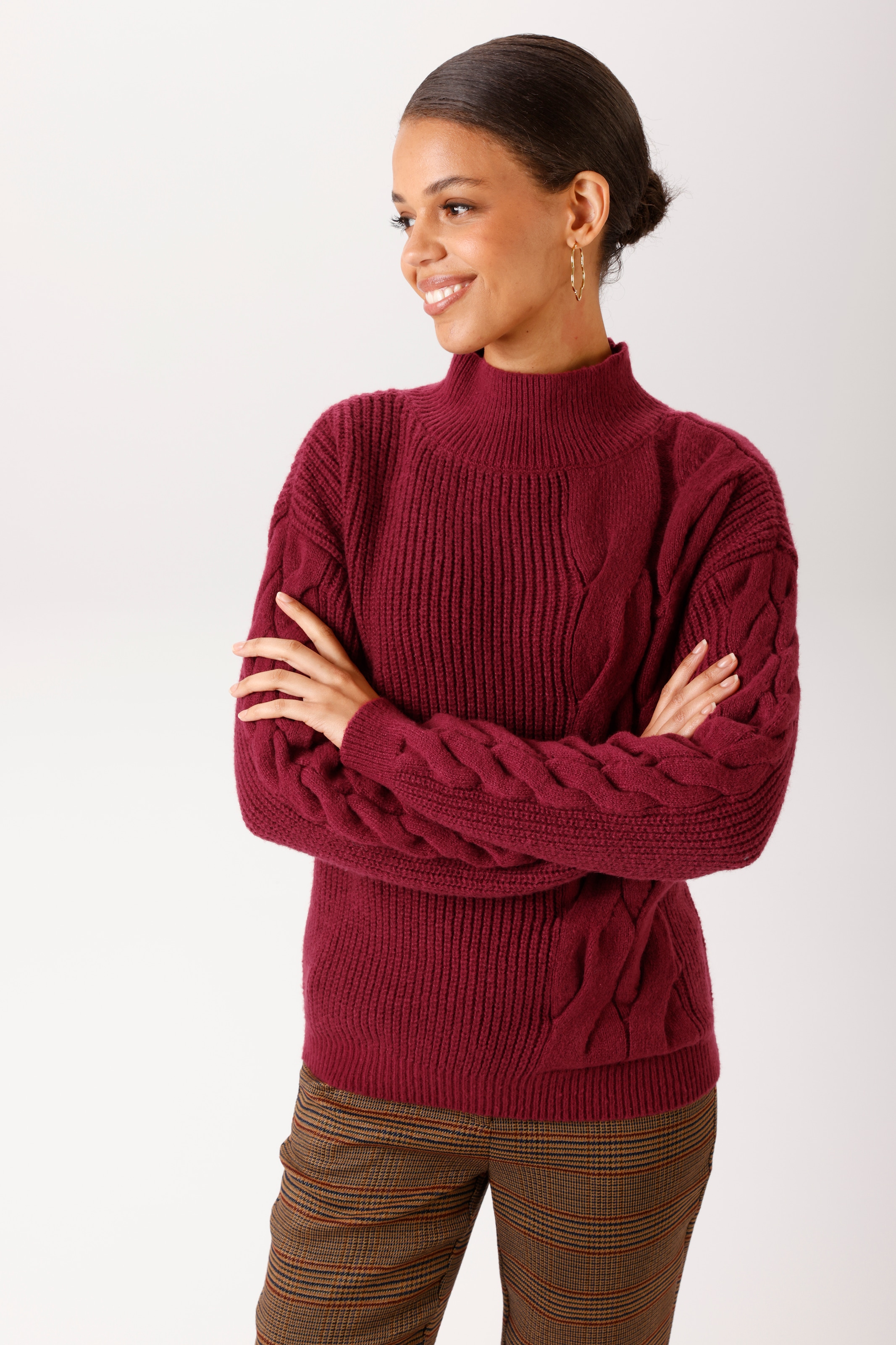 Image of Aniston CASUAL Strickpullover mit Zopfmustern verziert - NEUE KOLLEKTION