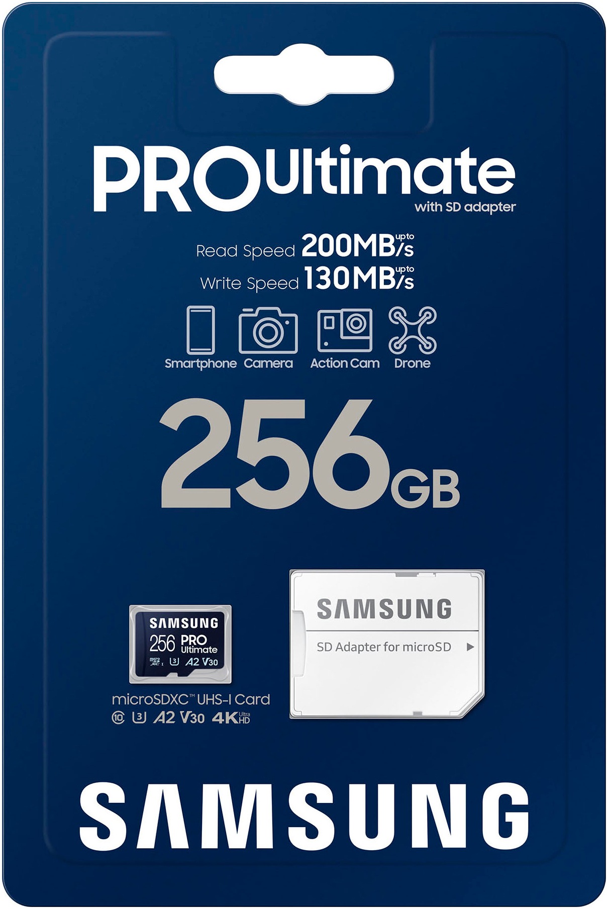 Samsung Speicherkarte »Pro Ultimate«, (Video Speed Class 30 (V30)/UHS Speed Class 3 (U3) 200 MB/s Lesegeschwindigkeit)