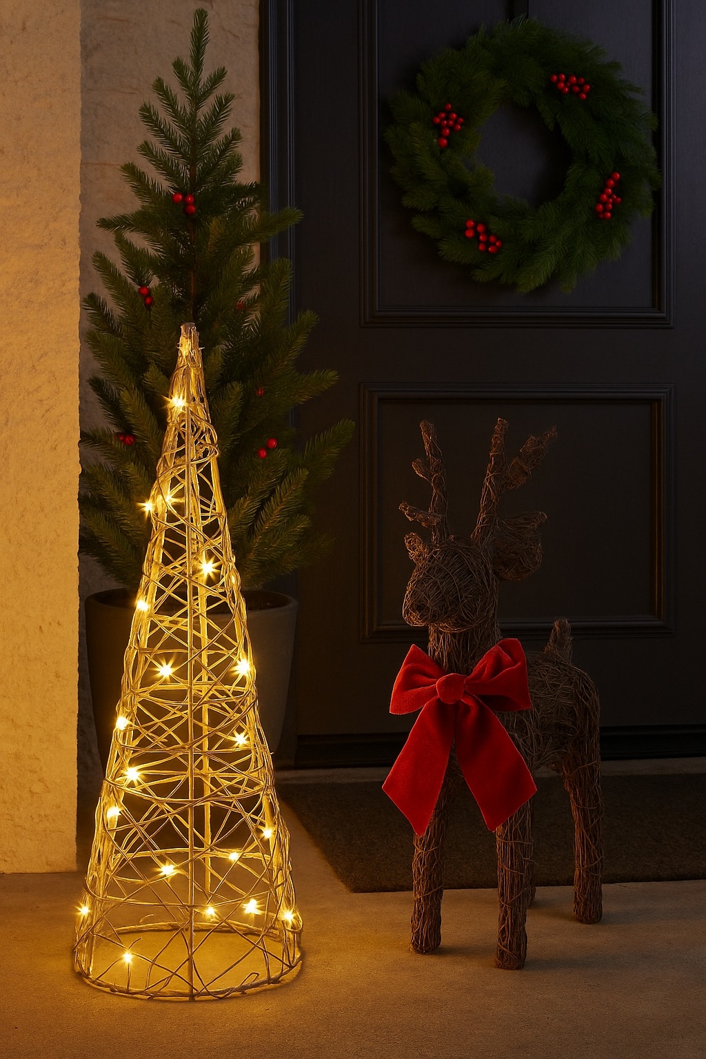 I.GE.A. Figurine décorative LED »LED-Pyramide« Figurine déco pyramide de Noël décoration de Noël sapin de Noël