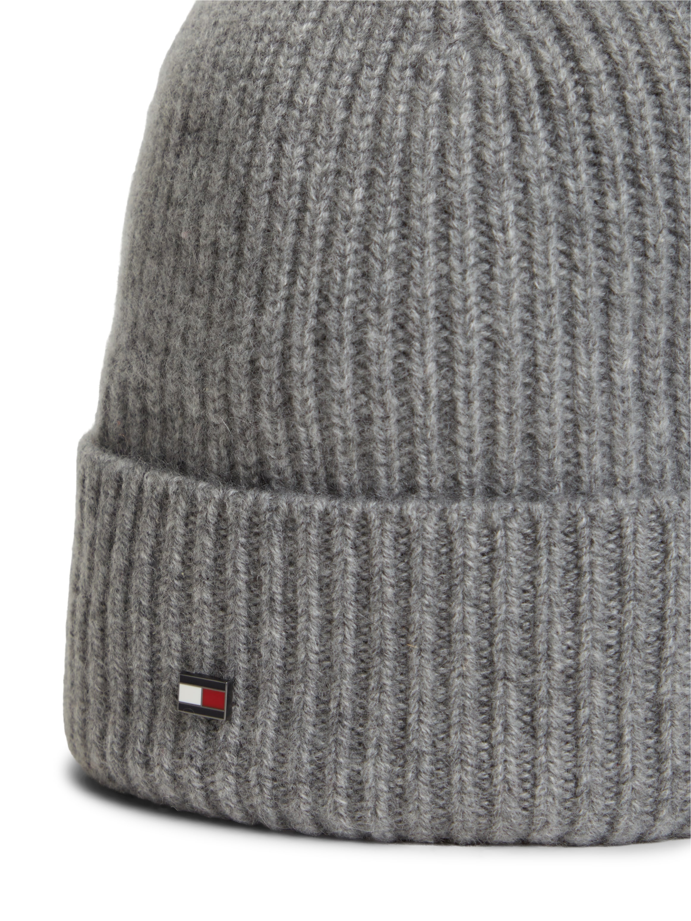 Tommy Hilfiger Bonnet tricoté »FLAG CASHMERE BEANIE« Taille unique avec logo de la marque
