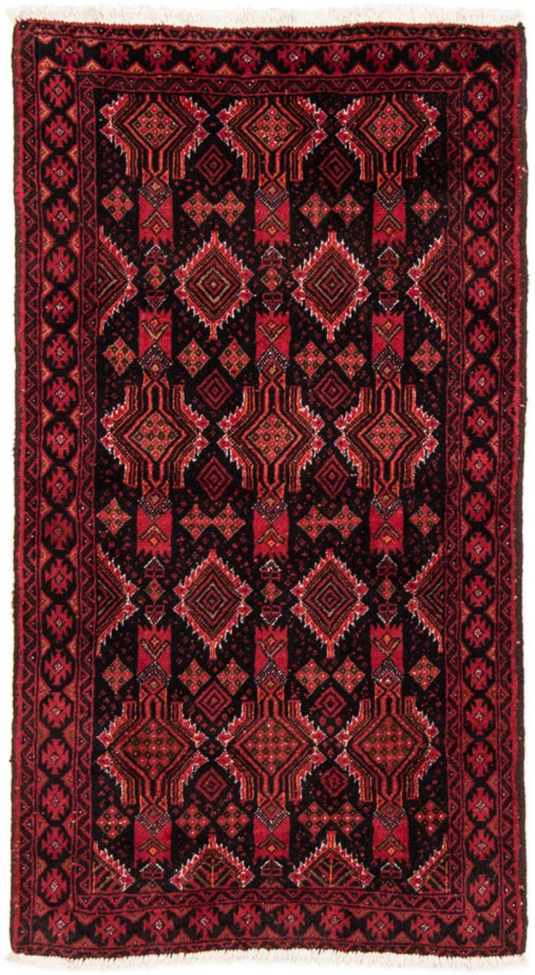 Image of morgenland Hochflor-Läufer »Belutsch Durchgemustert Rosso scuro 182 x 100 cm«, rechteckig, 0,8 mm Höhe, Handgeknüpft bei Ackermann Versand Schweiz