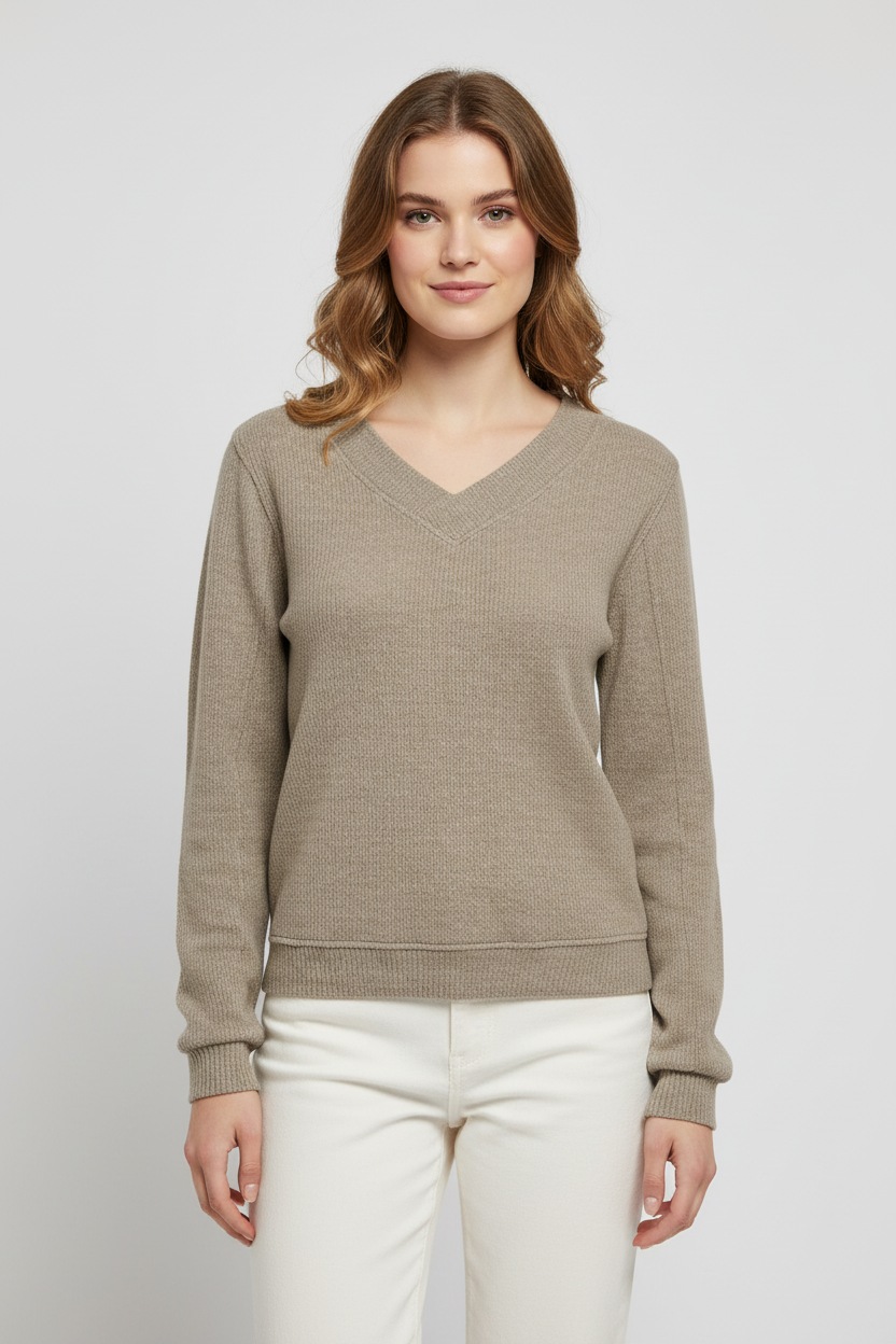 Image of ONLY Langarmshirt "ONLPAOLA L/S V-NECK TOP JRS"