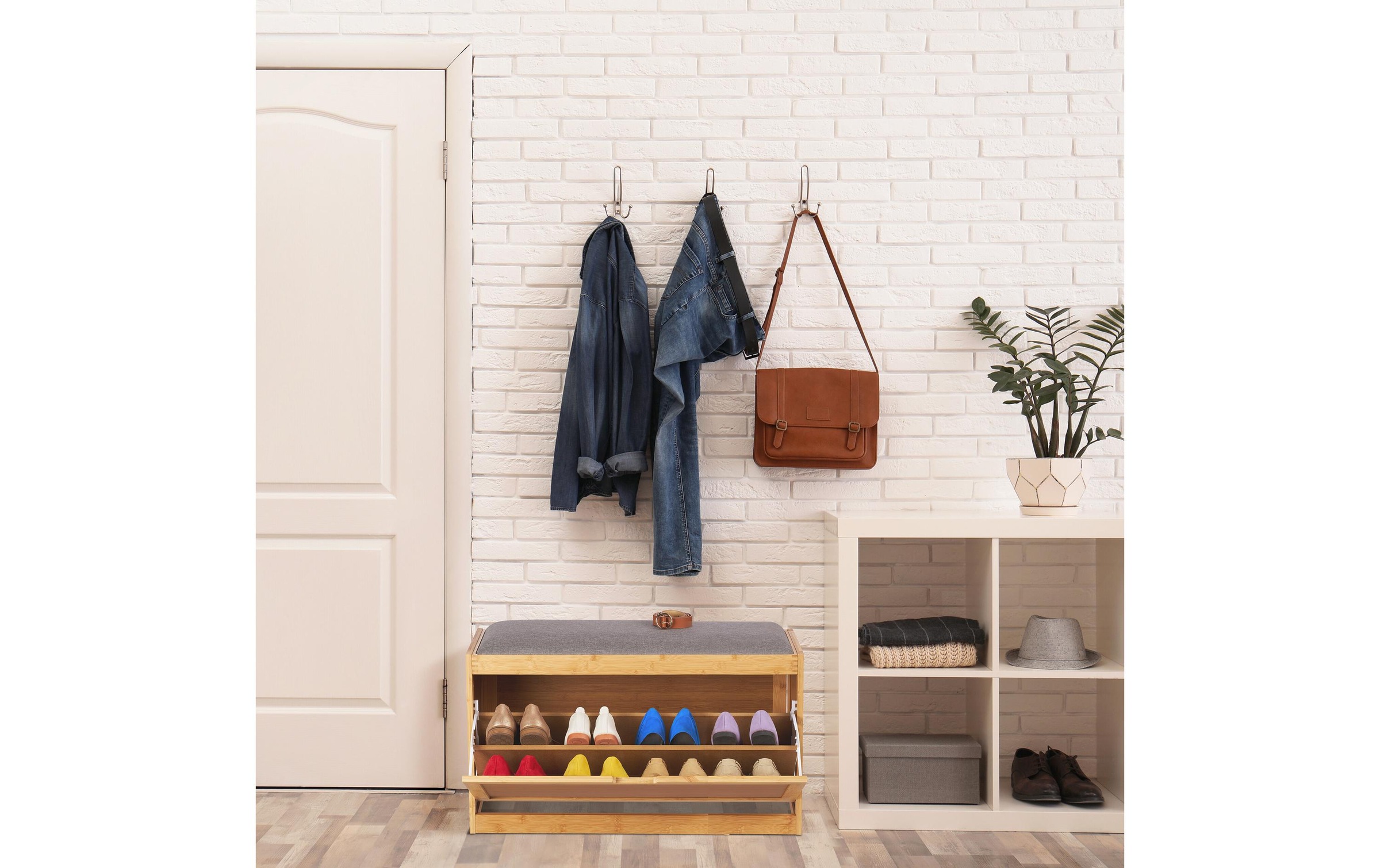 relaxdays Schuhschrank »Gepolsterte Schuhbank 49 x 80 x 30 cm«