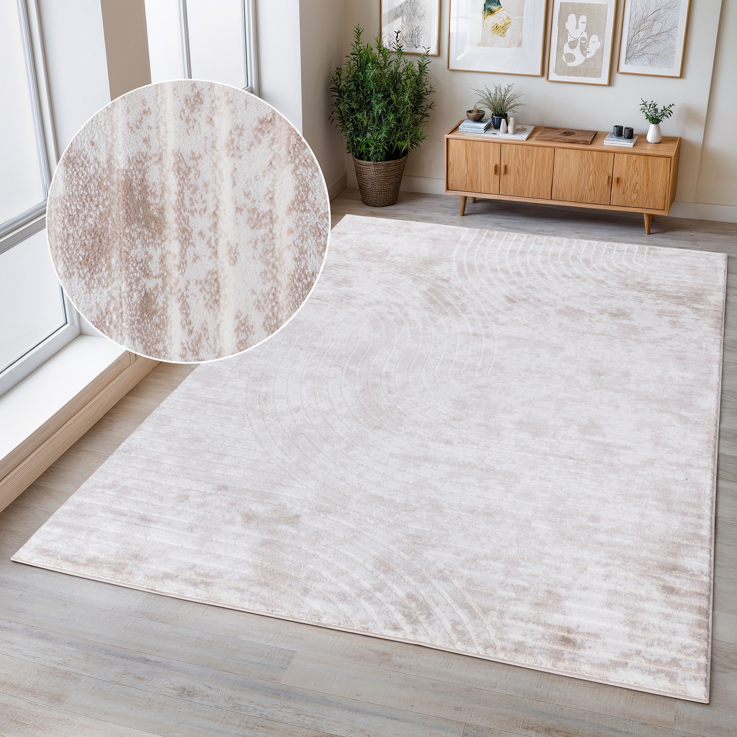 Image of GOODproduct Teppich "Luvu, mit Hoch-Tief-Struktur" rechteckig 12 mm Höhe Modernes Design, Boho-Charme, dezenter Glanz, Wohnzimmer, Schlafzimmer