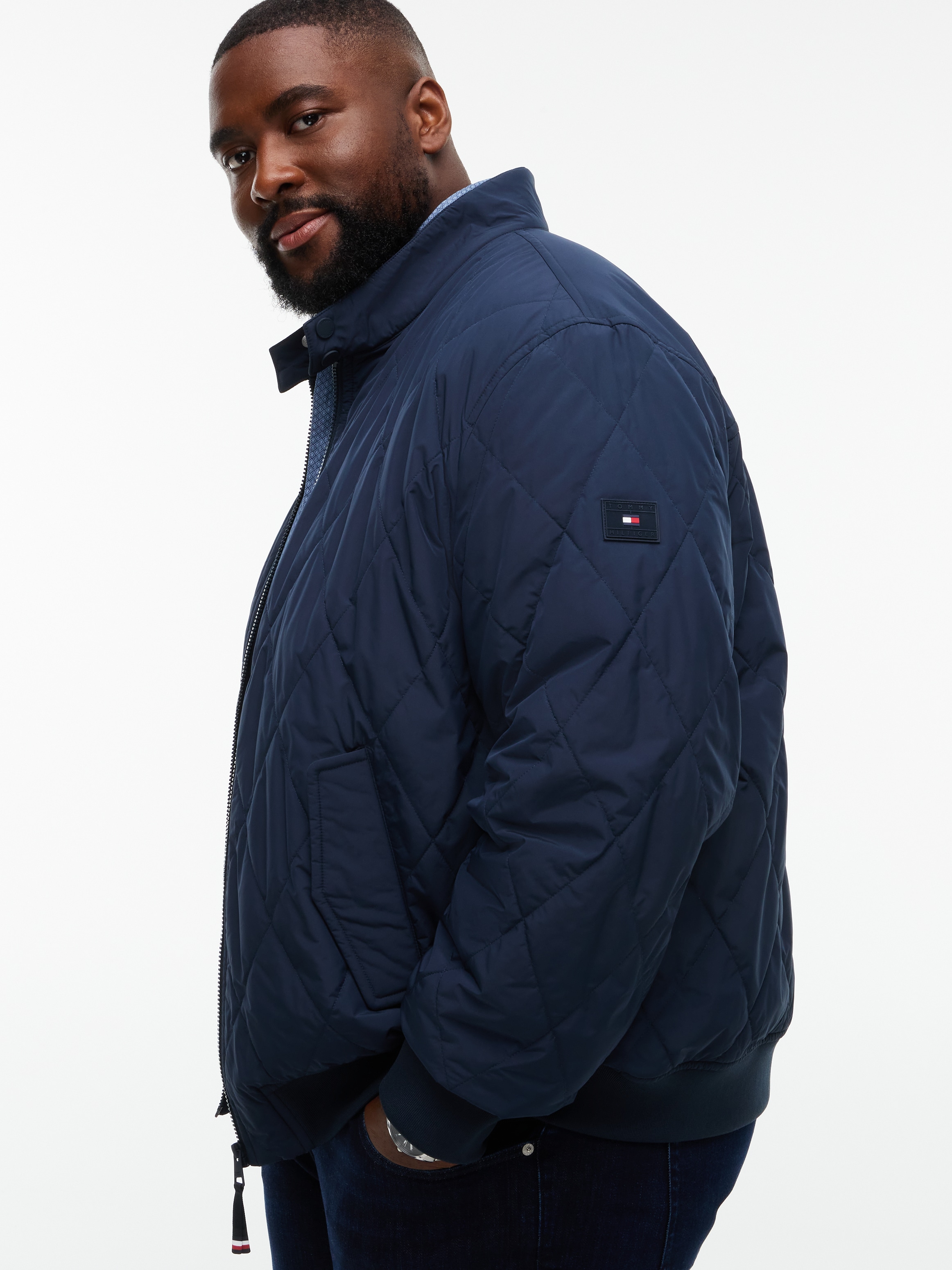 Tommy Hilfiger Big & Tall Blouson »BT-PACKABLE QUILTED HARRINGTON« avec design matelassé et finition déperlante