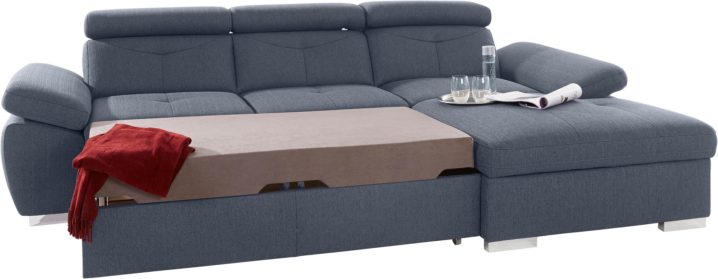 exxpo - sofa fashion Ecksofa »Spring, super bequem, mit Armteil- und Kopfteilfunktion, OTTOs Choice«, L-Form, wahlweise mit Bettfunktion und Bettkasten