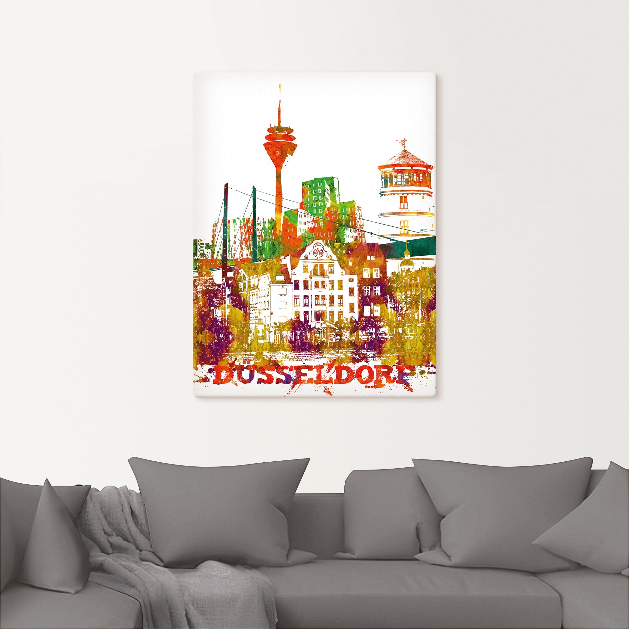 Artland »Düsseldorf Grafik« 1 cuis tlg. auf Holzrahmen gespannt