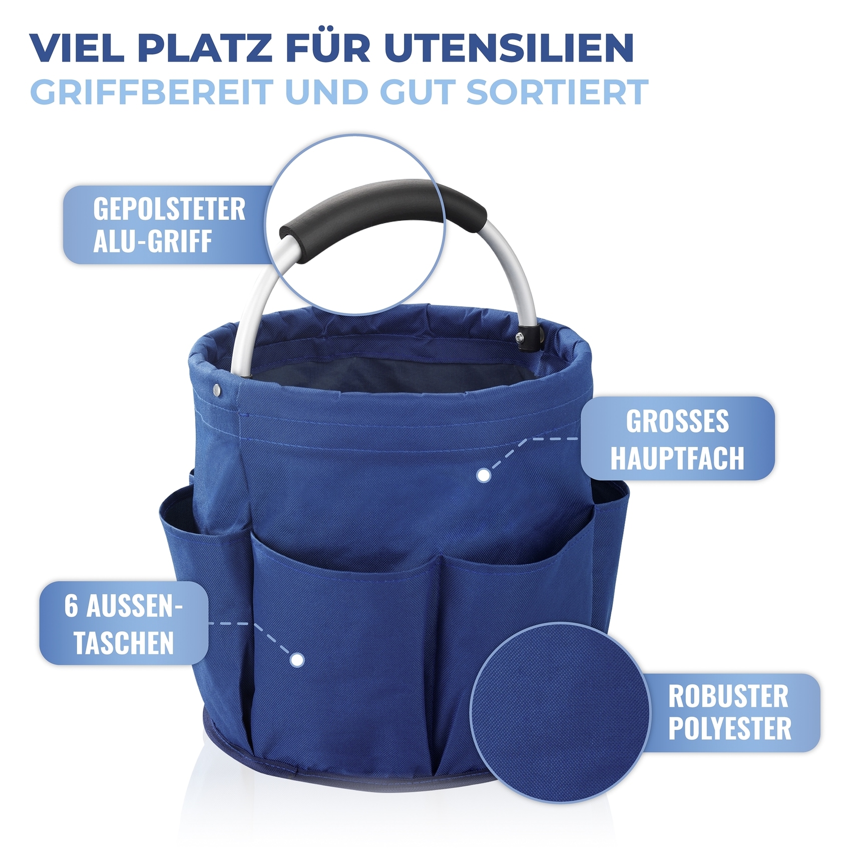 Maximex Organizer »Universal-Reinigungs-Caddy«, (Set, 2 St.), Allzweckkorb mit 6 Aussentaschen, ideal für Haushalt, Garten & Camping