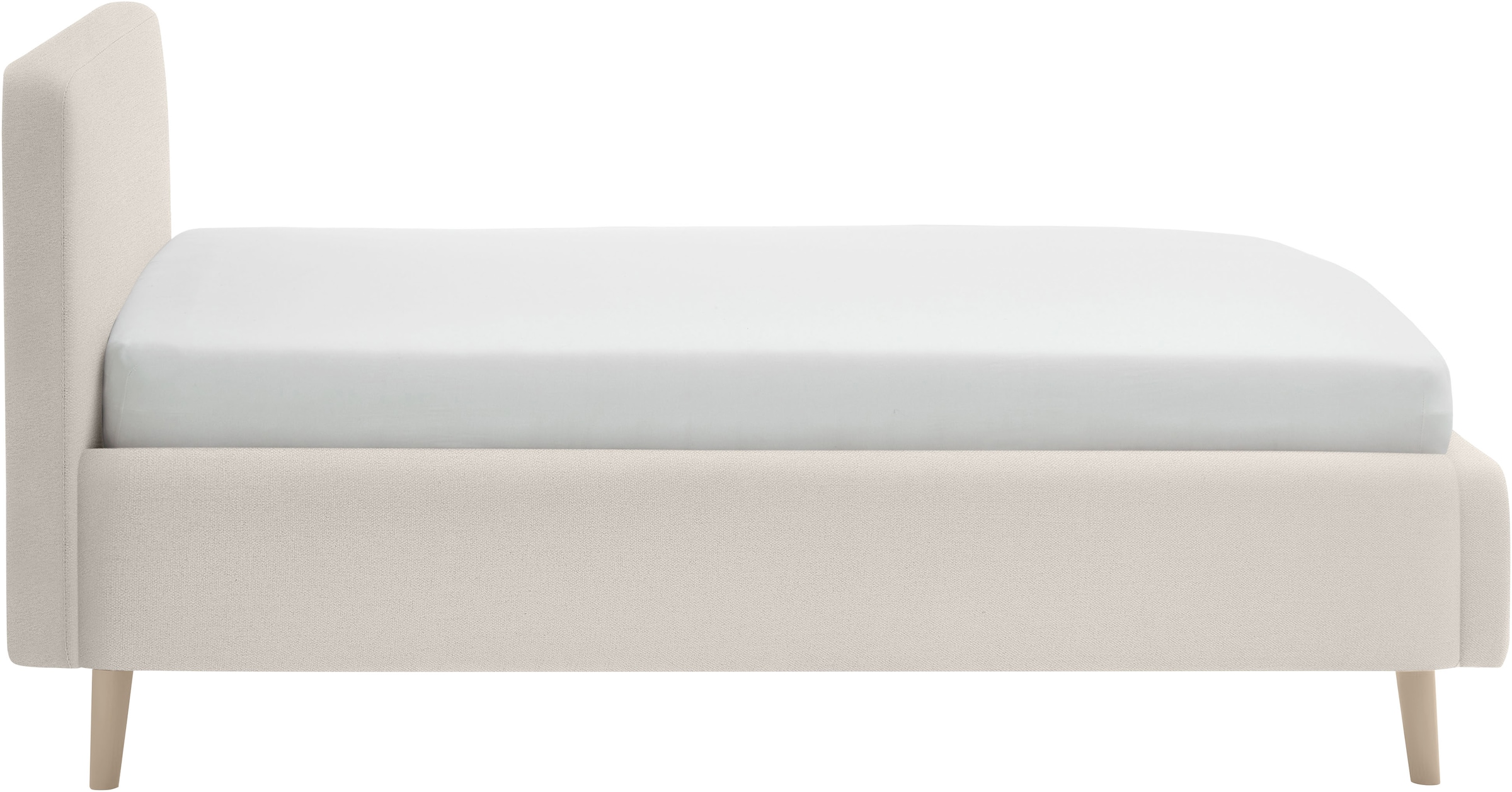 meise.möbel Lit rembourré »MATTIS mit sandfarbenem Fuss, wahlweise mit Bettkasten« disponible en différentes largeurs, couleurs et qualités de revêtement