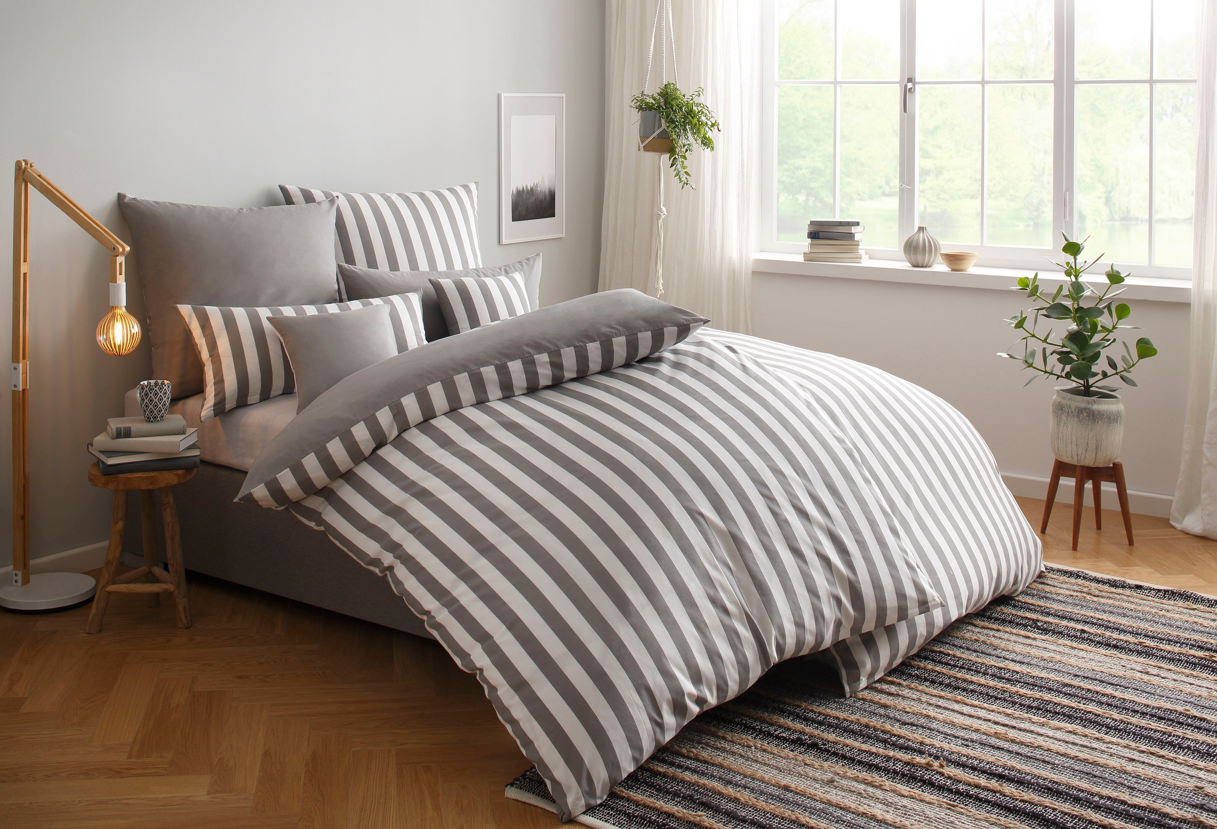 andas Spannbettlaken »Greta, Bettlaken, Edel Jersey, Premium Qualität in 150 g/m², hohe Fadendichte, mit Gummizug, 100% hautfreundliche Baumwolle, nachhaltig, unterstützt die Initiative Cotton made in Africa, bügelfrei, trocknergeeignet, (1 St.)