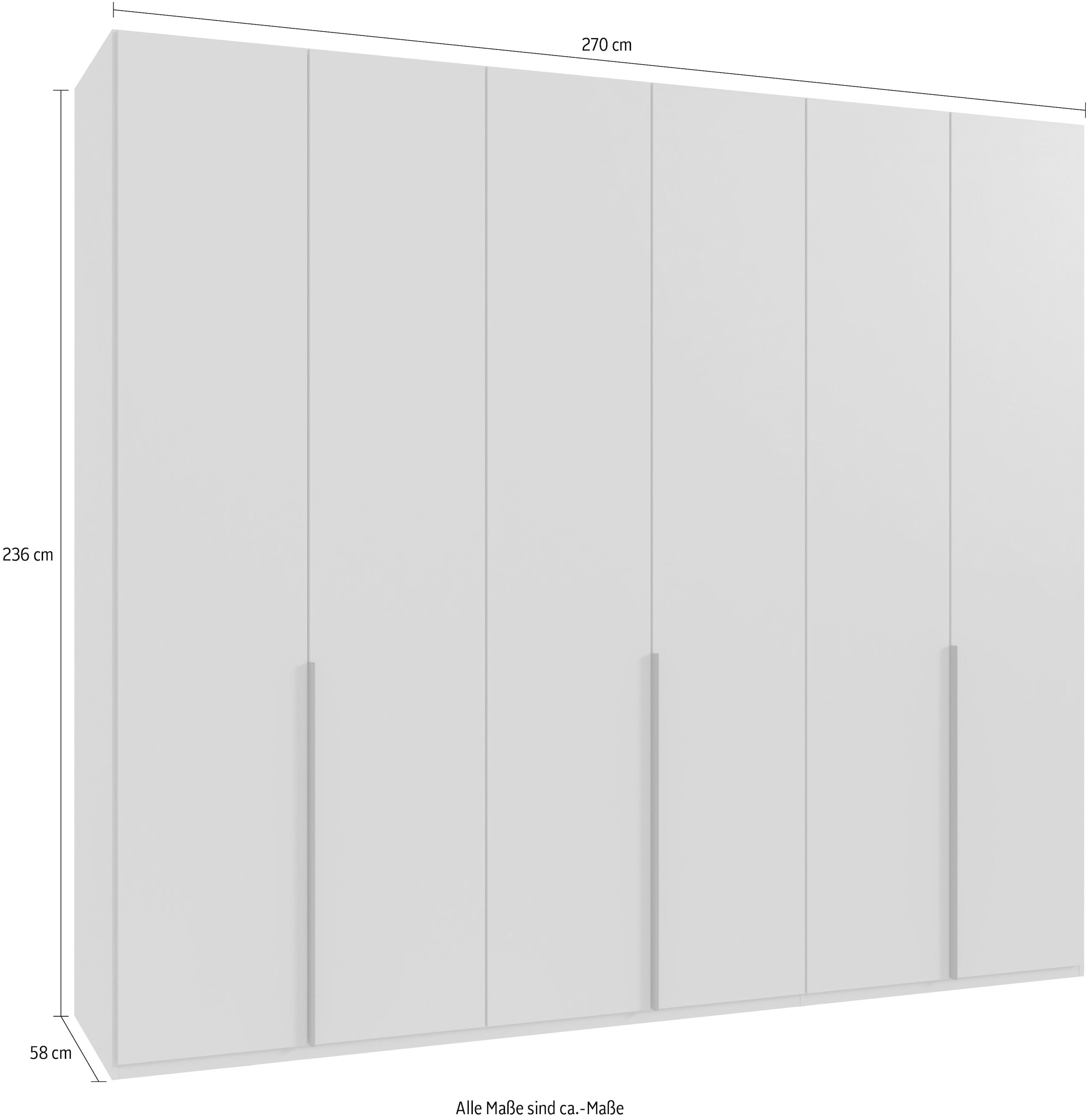 Wimex Kleiderschrank »Mugano,in 8 Breiten,3 Höhen,2 Tiefen, viele Farben, Made in Germany«, (in Basic oder Premium Ausstattung mit 2 weiteren Einlegeböden), mit langen oder kurzen Griffen aus Metall, mit oder ohne Spiegel