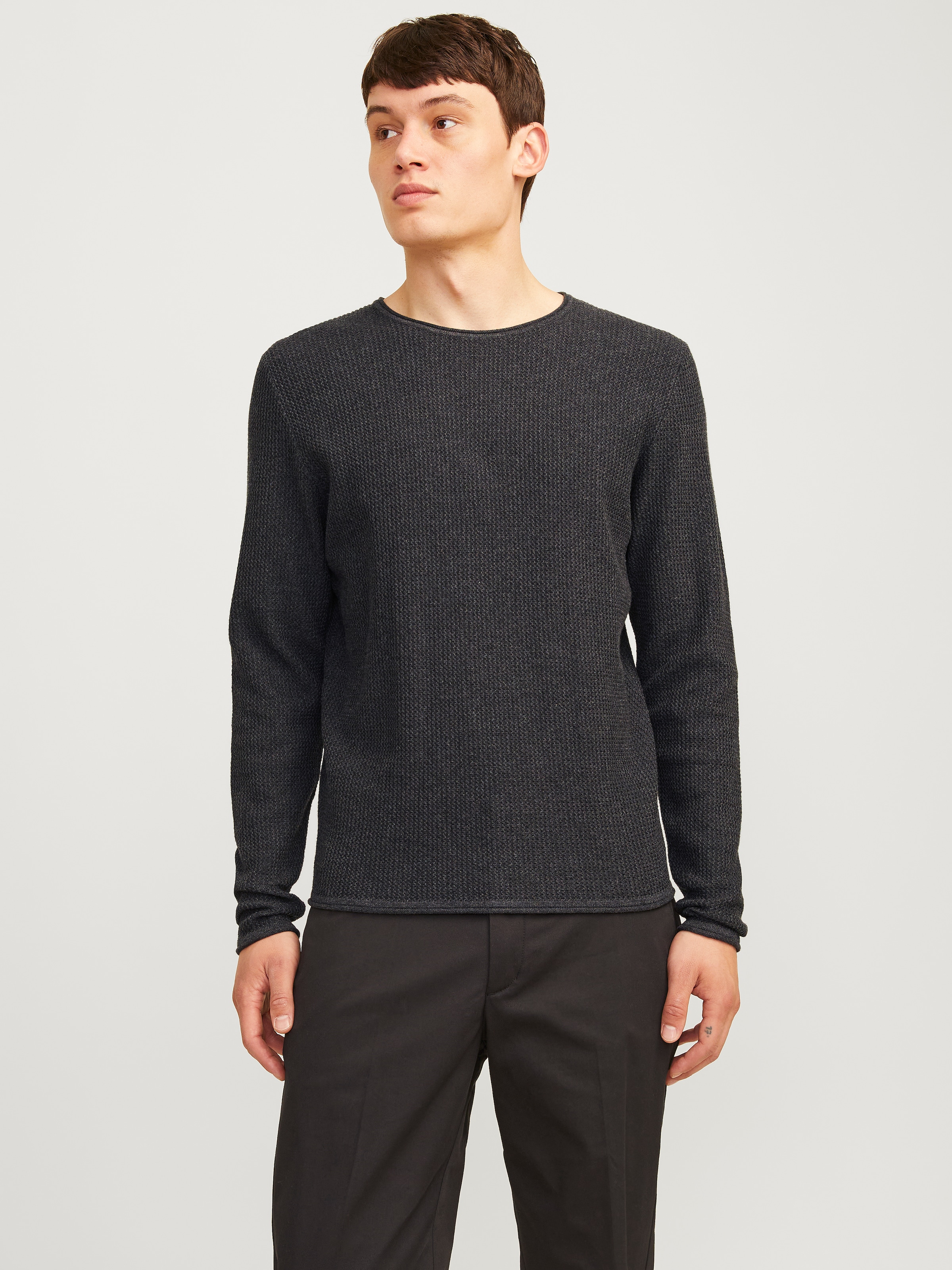 Rundhalspullover »JJECOOPER KNIT CREW NECK NOOS«, in Strick Optik