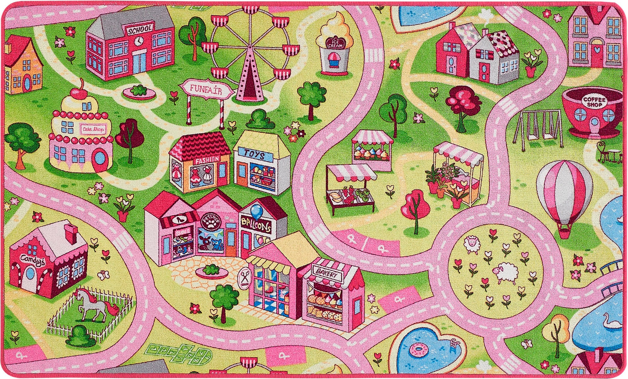 Andiamo Kinderteppich »Strasse Lagerräumung«, rechteckig, 5 mm Höhe, Strassen-Spiel-Teppich, Sonderposten, für Mädchen & Jungen