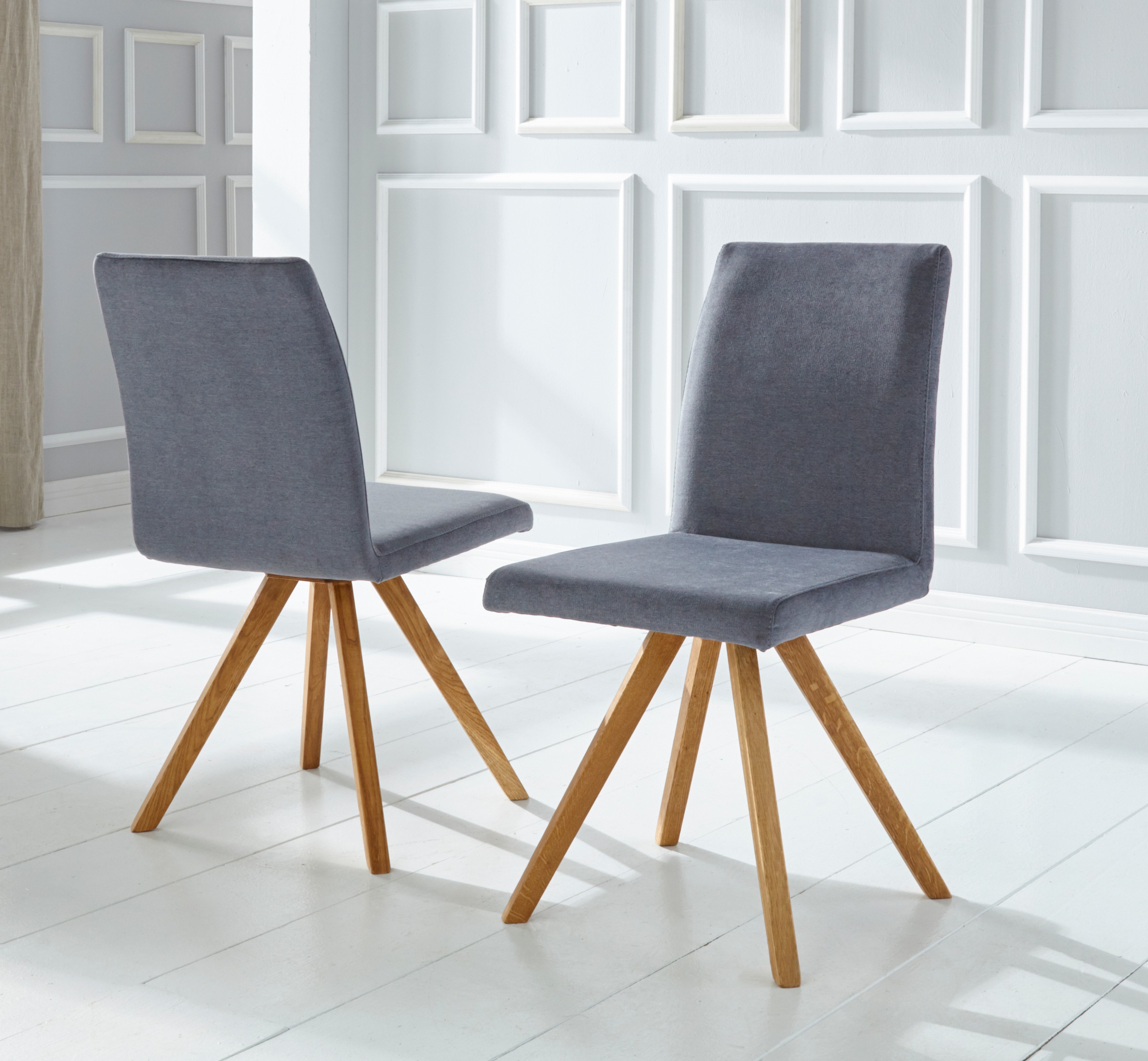 Home affaire Schalenstuhl "Rio" (Set) 2 Stk.Bezug in Kunstleder oder Strukturstoff und das Gestell ist Eiche geölt