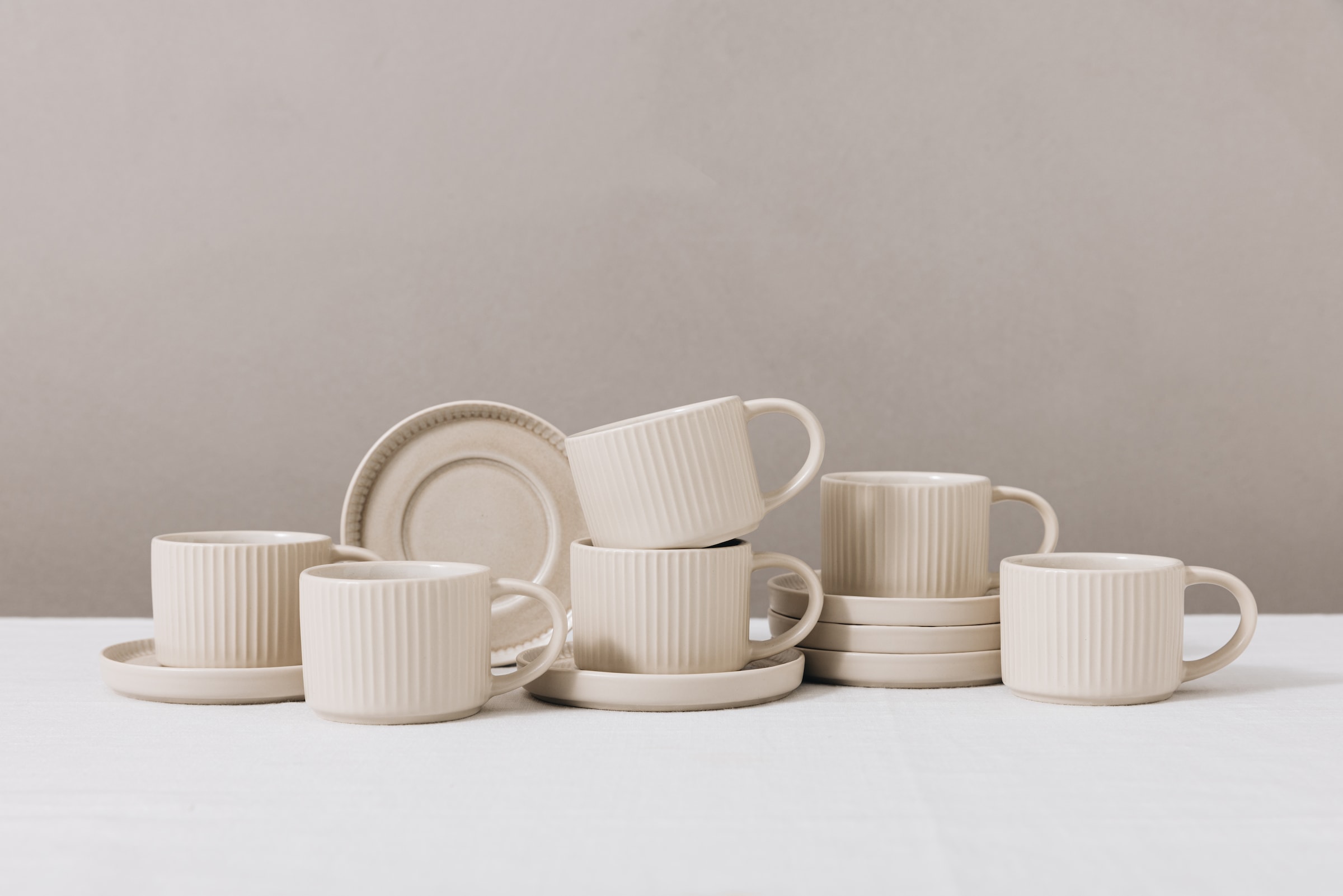 GOODproduct Tasse à expresso »Ylvii, 12er Set, bestehend aus 6 Tassen + 6 Untertassen« für 6 Personen, spülmaschinenfest und mikrowellengeeignet, 90 ml