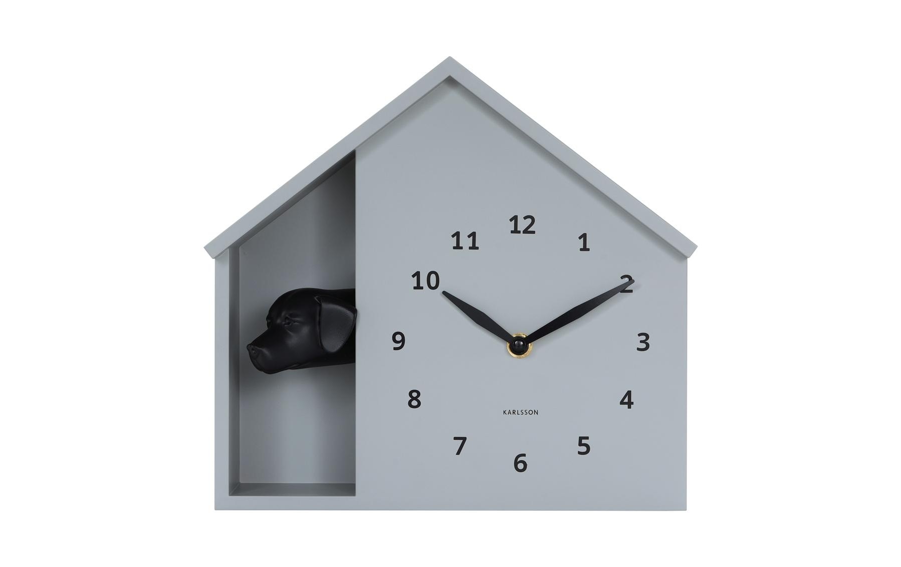 Image of Karlsson Wanduhr "Wall clock Peeking Doggy Mouse Grey"