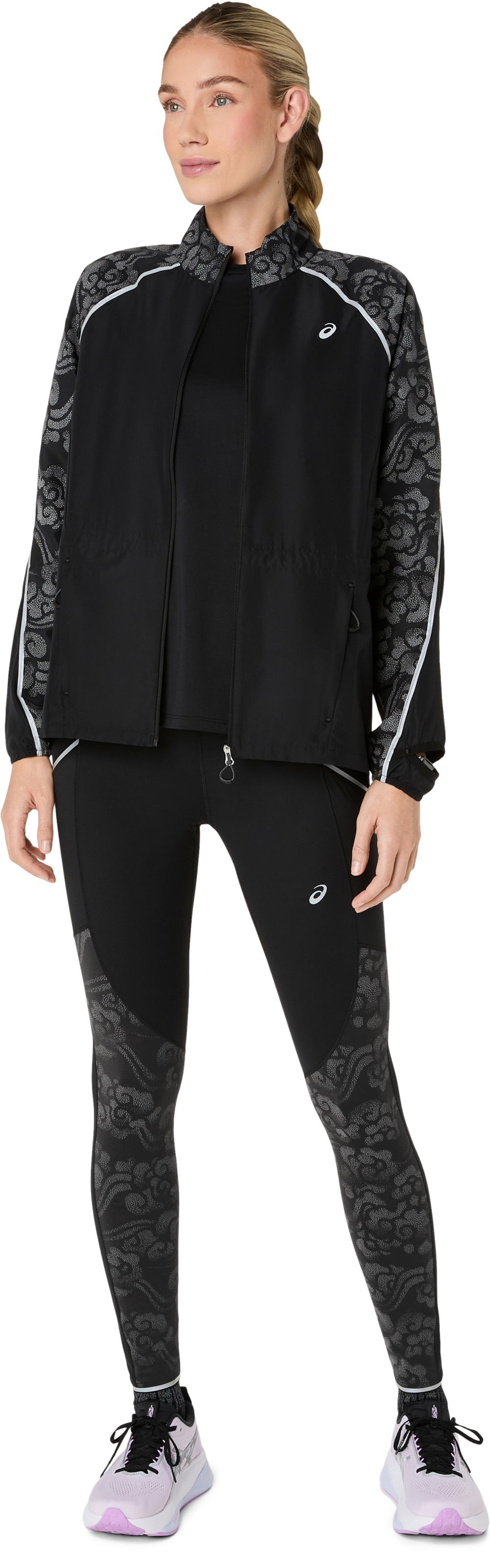 Asics Veste de course à pied »ROAD LITE-SHOW JACKET« Respirant, réfléchissant, poche pour smartphone