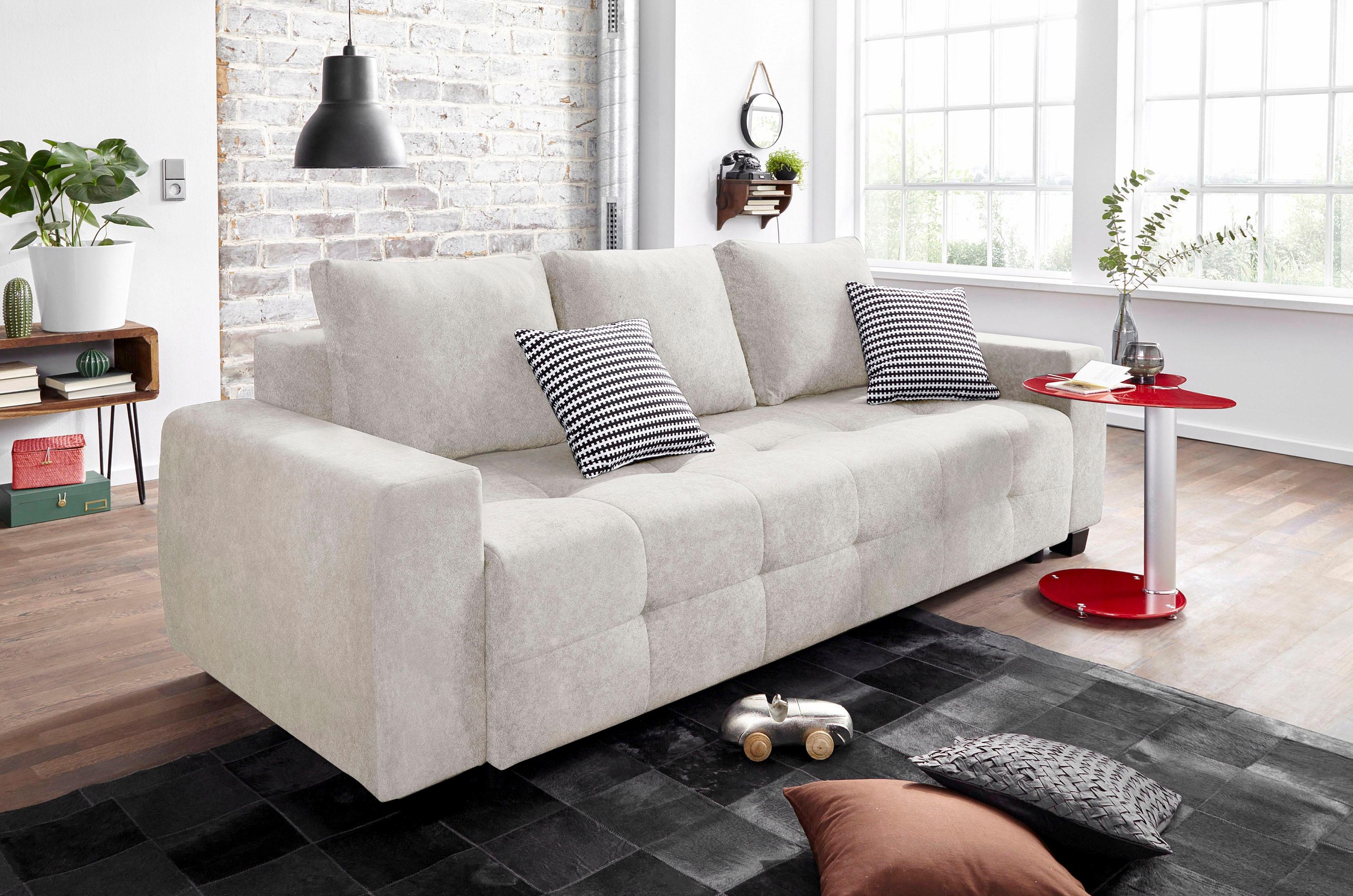 Image of GOODproduct Schlafsofa "Bella mit Bettkasten, Gästebett 142x194, in 3 Qualitäten, inkl. Kissen" LUXUS - Taschenfedern mit Topper - Schlafen wie im Bett, Dauerschläfer