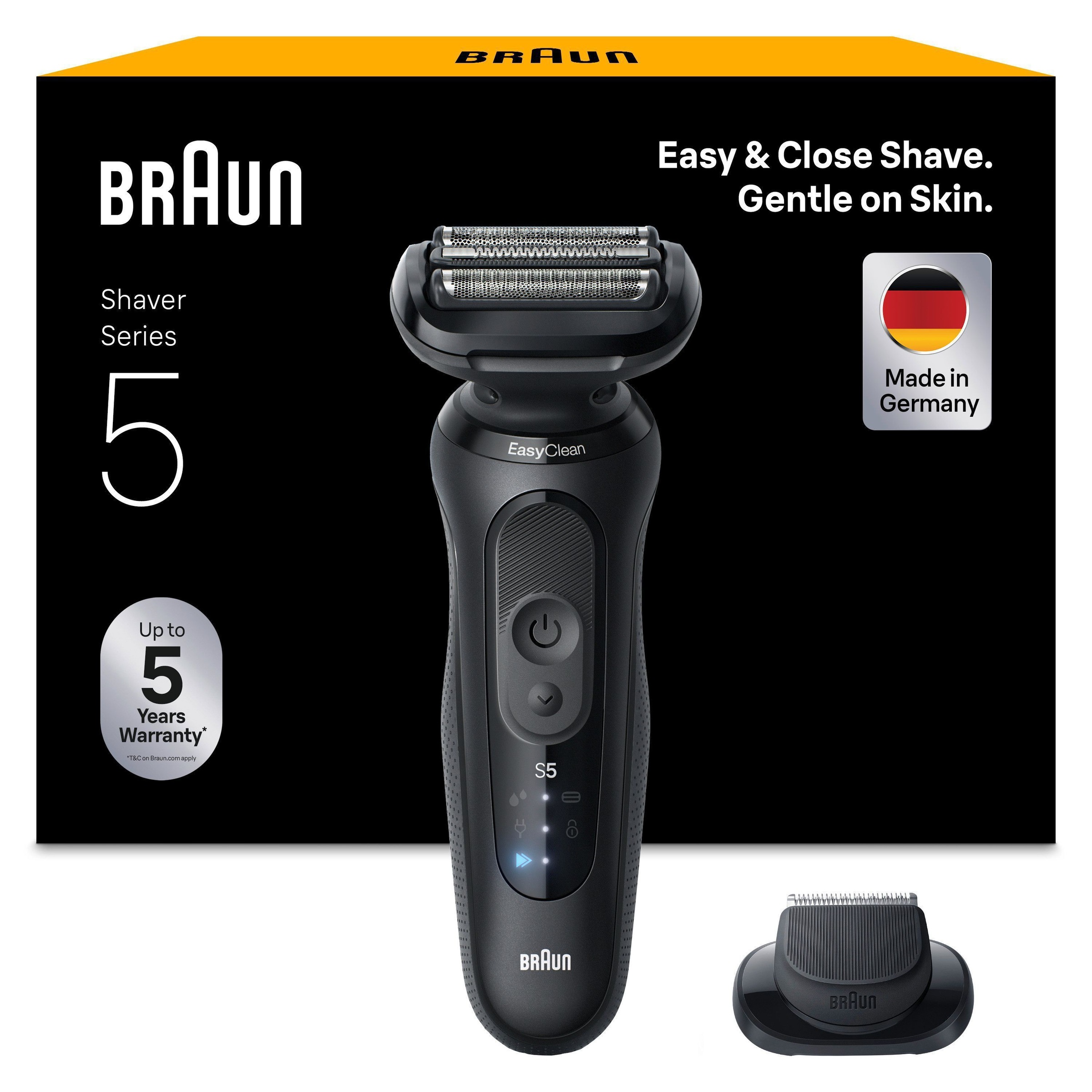 Image of Braun Elektrorasierer "Series 5 52-N1200s" 1 Stk. Aufsätze 100% wasserdicht, Präzisionstrimmer-Aufsatz, Bis zu 50 Min
