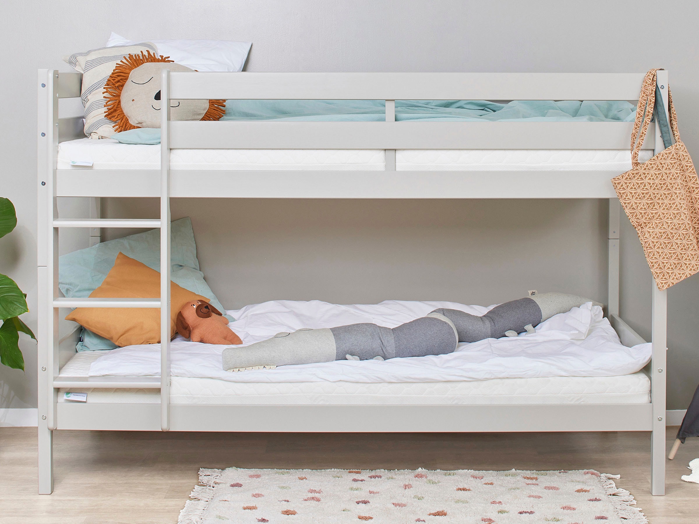 Hoppekids Etagenbett »ECO Comfort Kinderbett 90x200 oder 70x160 aus Massivholz in 4 Farben«, TÜV, FSC und Nordisches Umweltzeichen – wahlweise mit Matratzen