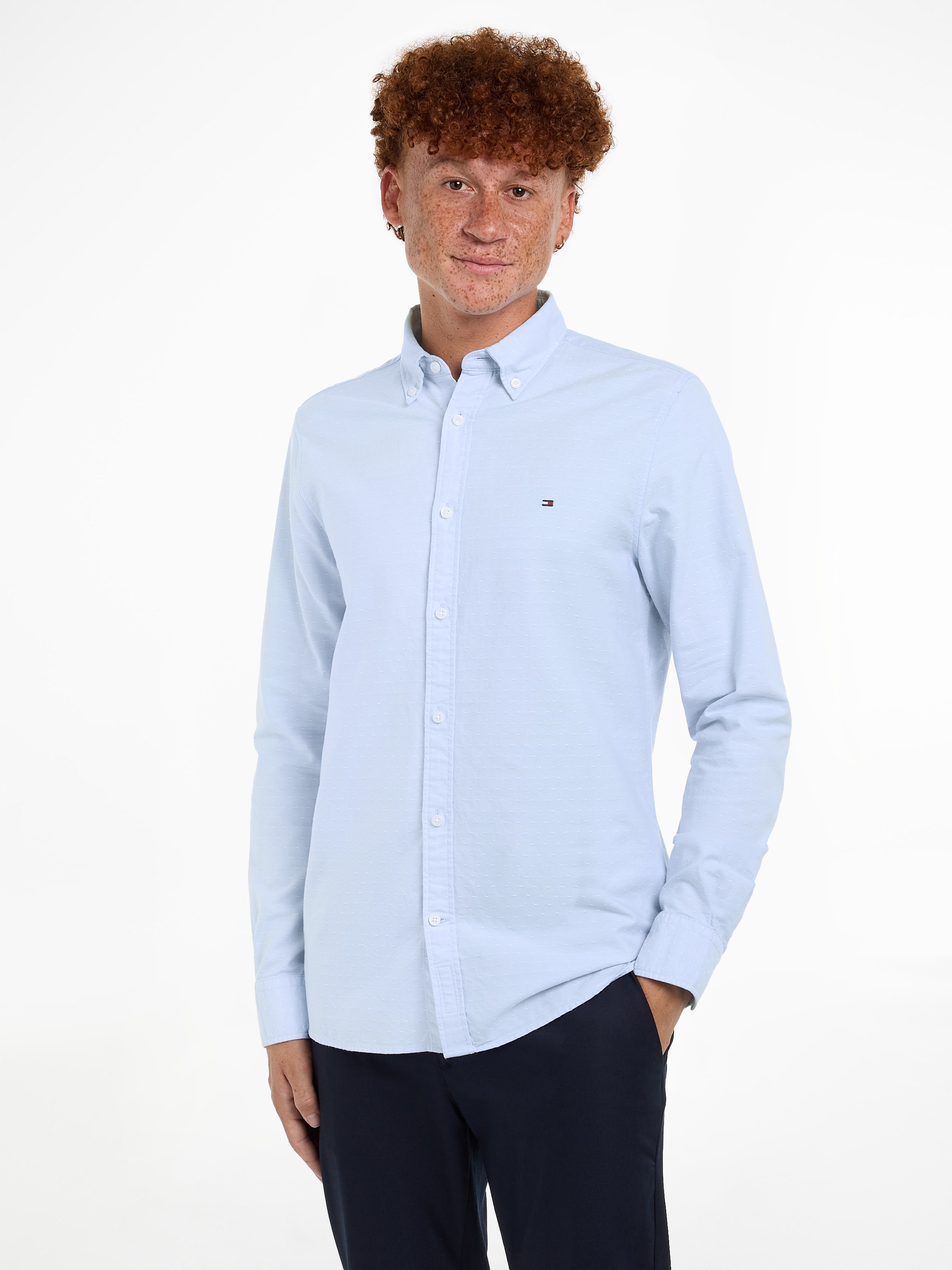 Image of Tommy Hilfiger Langarmhemd "OXFORD DOBBY Slim Fit SHIRT"