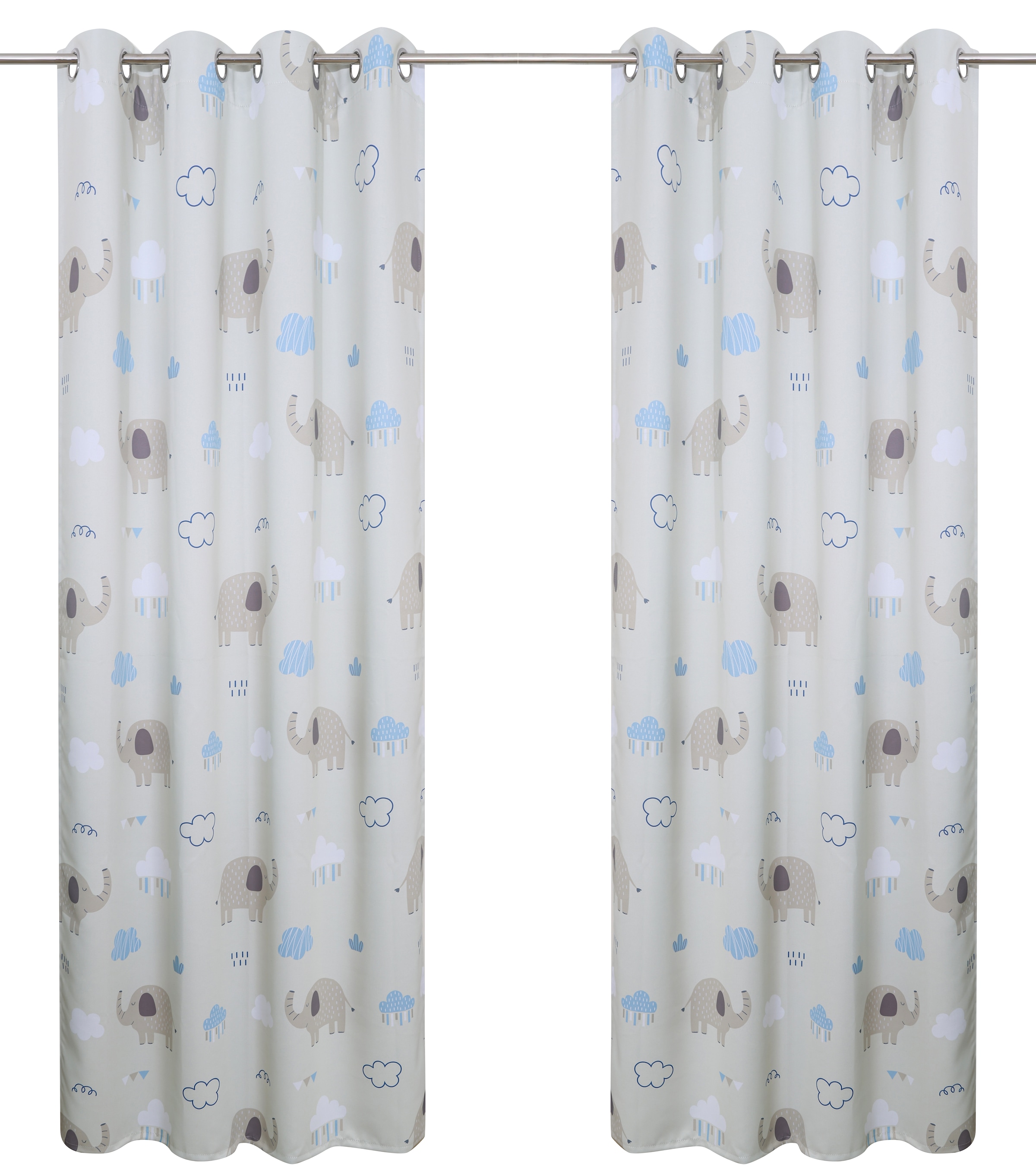 GOODproduct Rideau »Maurrice« Œillet 1 cuis tlg. opaque, suspension à œillets, facile d'entretien, design éléphant