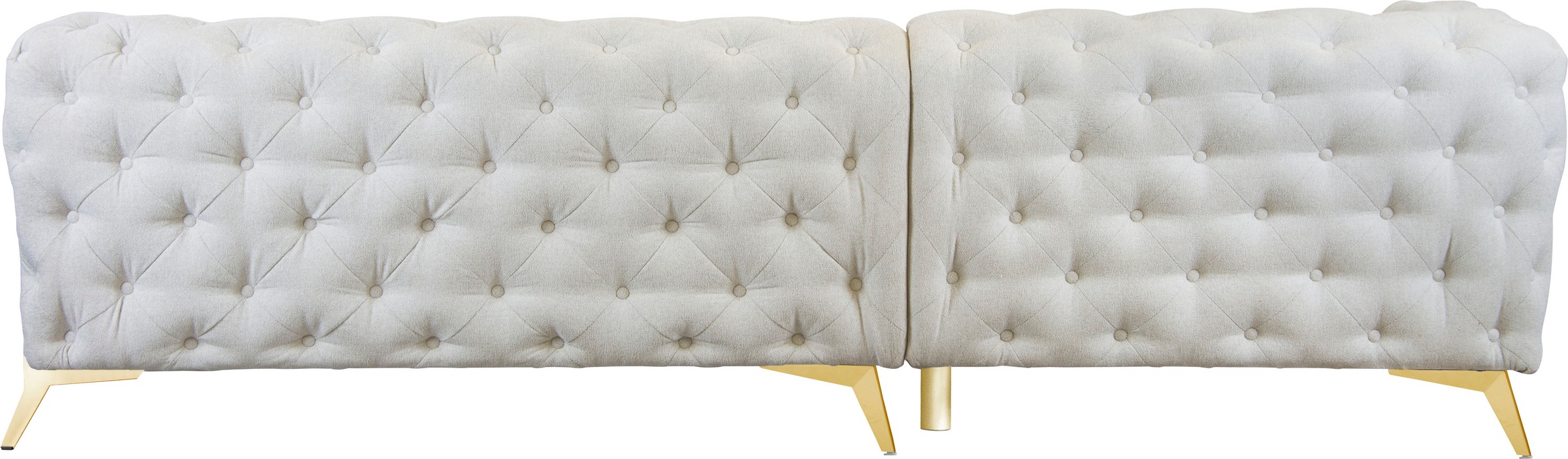 Leonique Chesterfield-Sofa »Amaury L-Form«, grosses Ecksofa, Chesterfield-Optik, Breite 323 cm, Fussfarbe wählbar