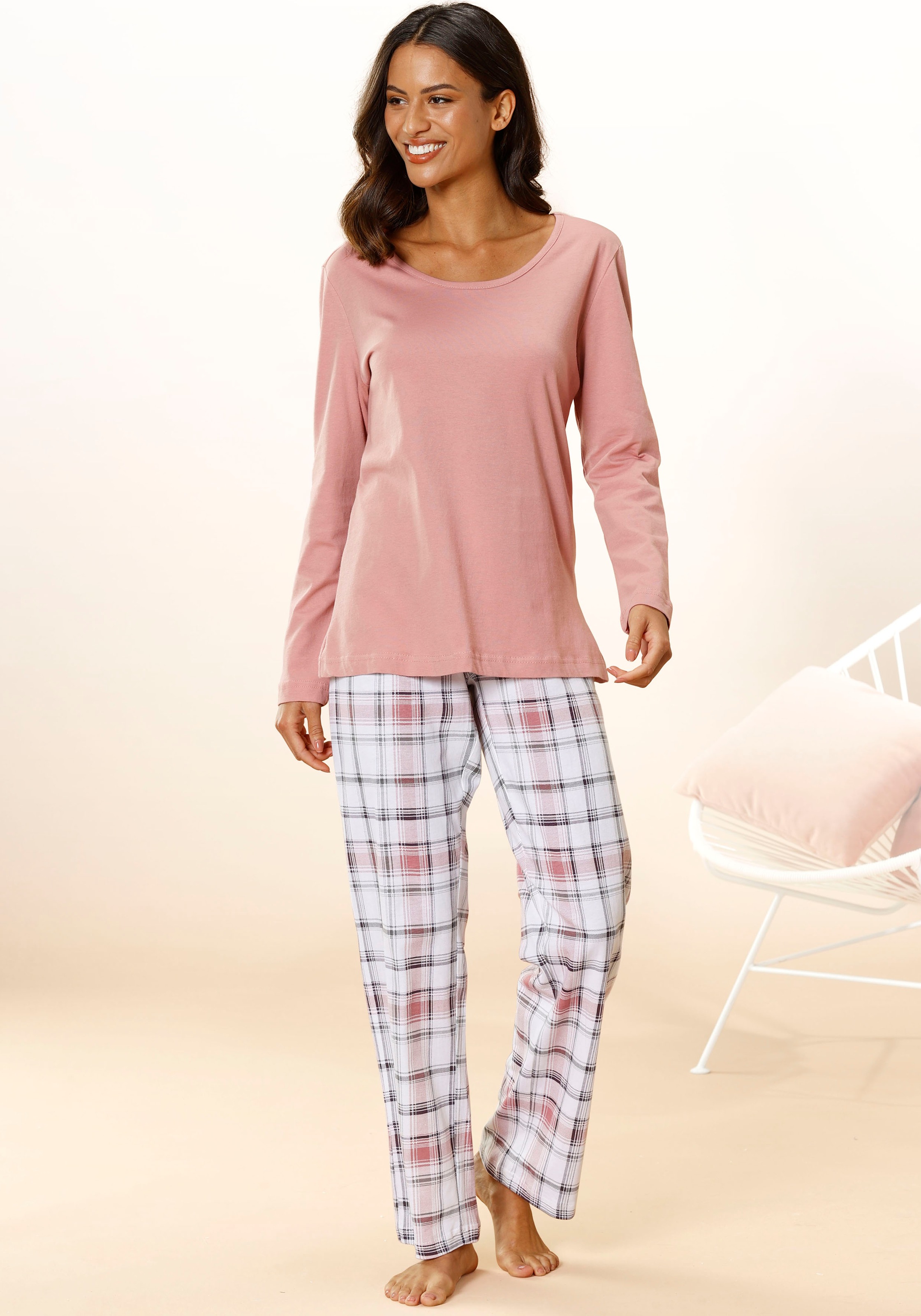 Image of Arizona Pyjama Set, 2 tlg. mit Karo Muster