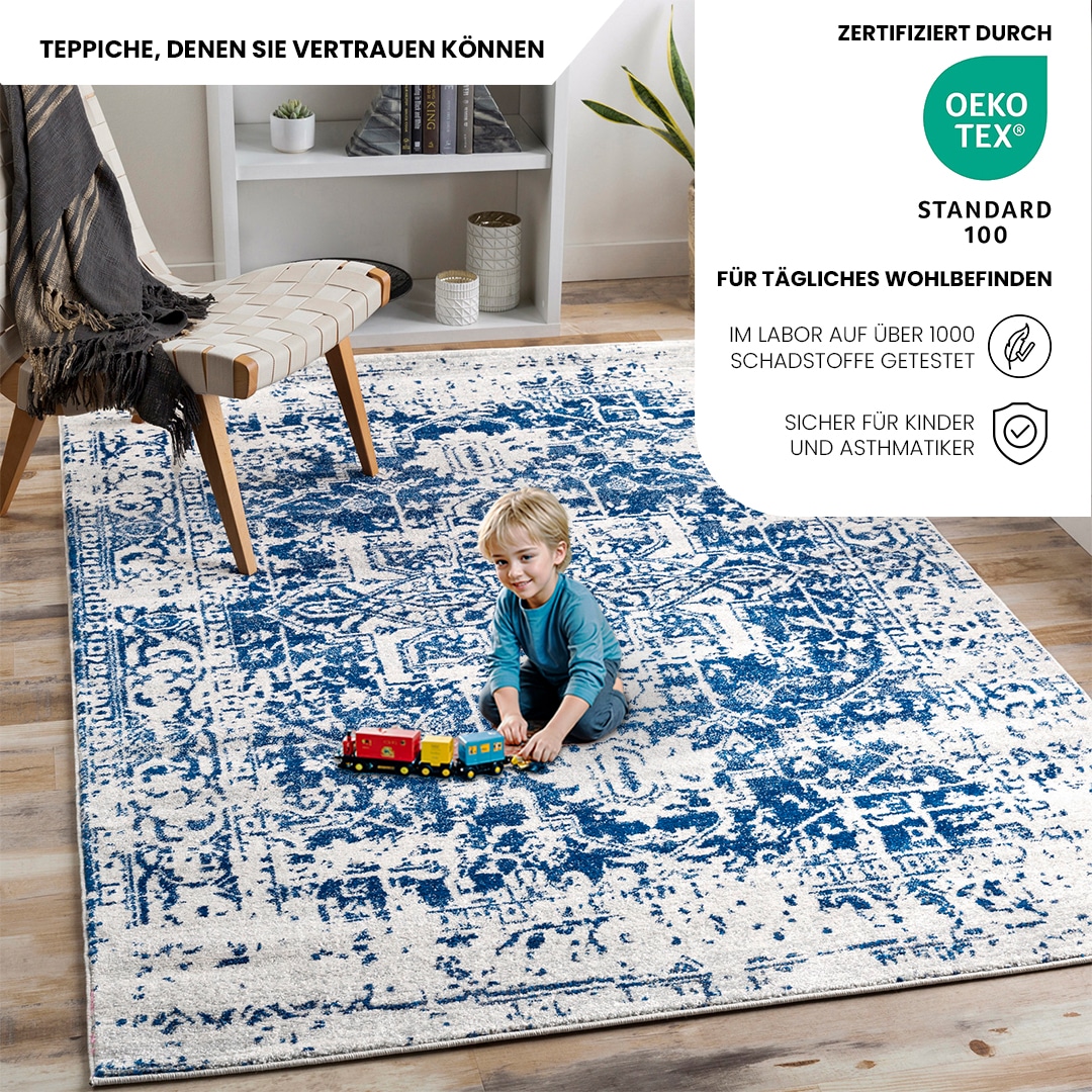 Livabliss Teppich »SYRACUSA«, rechteckig, 12 mm Höhe, Kurzflor Orientteppich, Wohnzimmer, Schlafzimmer, Orange