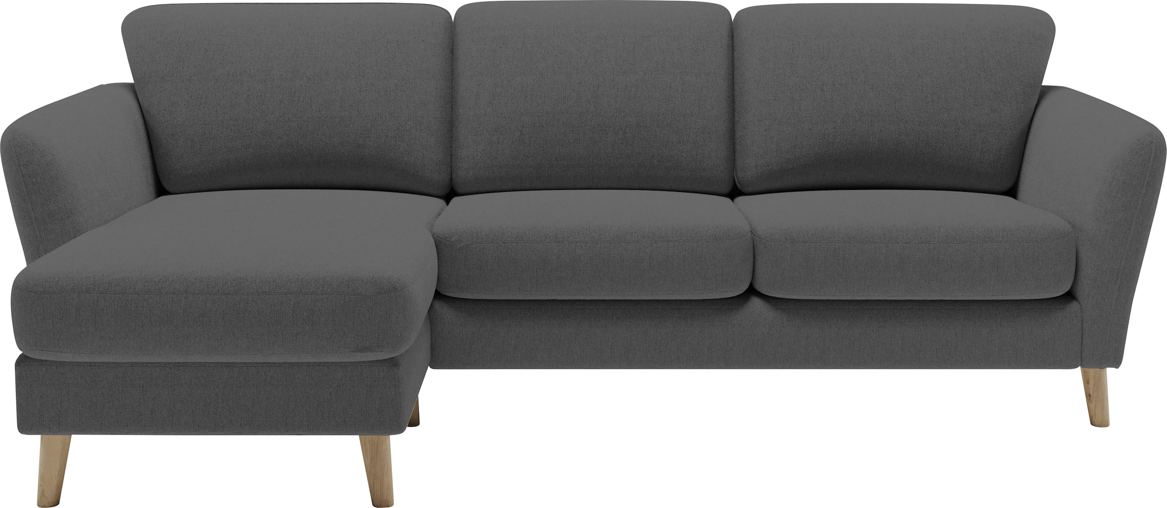 Home affaire Ecksofa »MARSEILLE (242/152cm),L-Form, Rec. rechts/links«, Massivholzbeine Eiche, Landhausstil, Wellenunterfederung