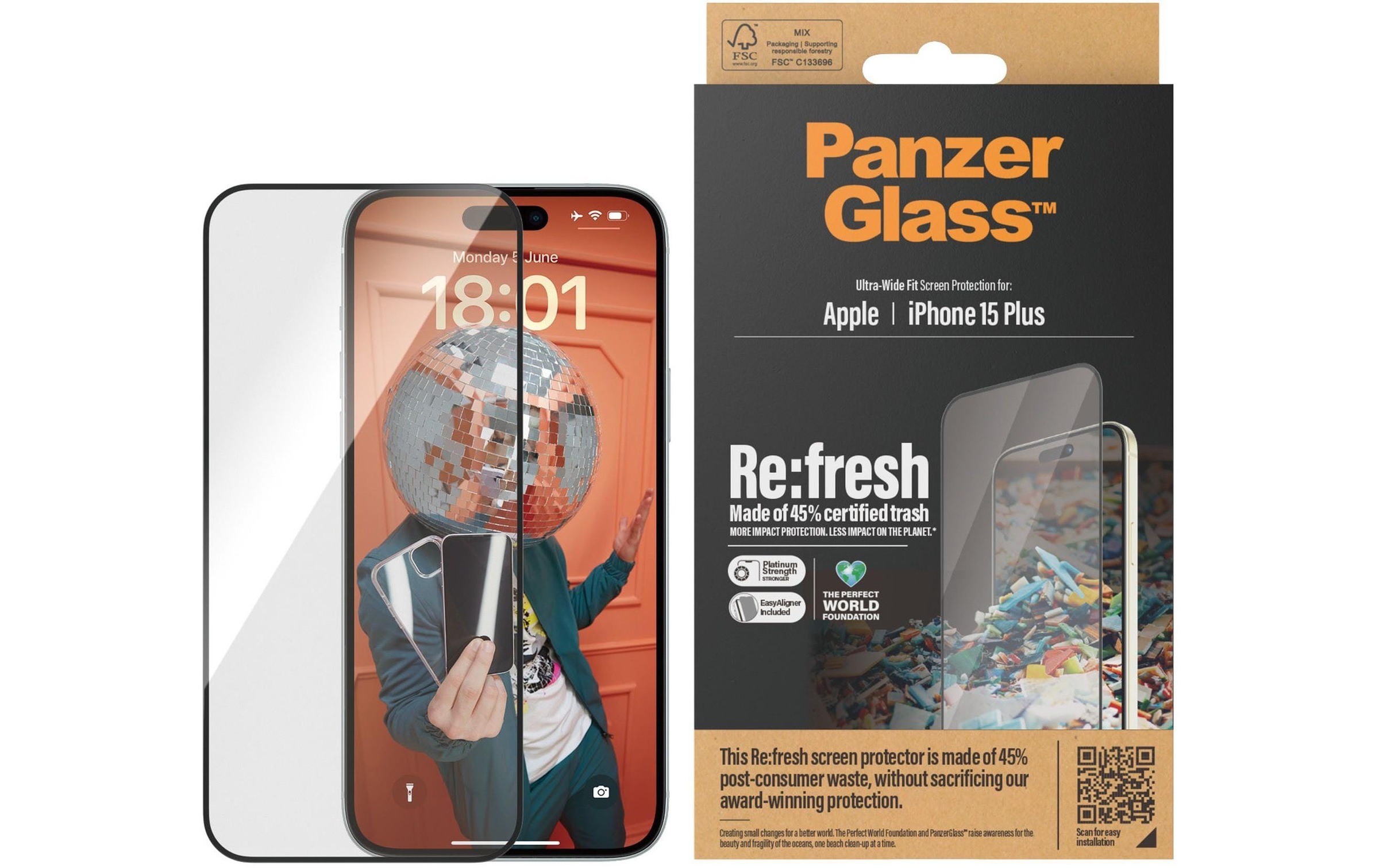 Image of PanzerGlass Displayschutzglas "Refresh iPhone 15 Plus" für iPhone 15 Plus 1 Stk. tlg.