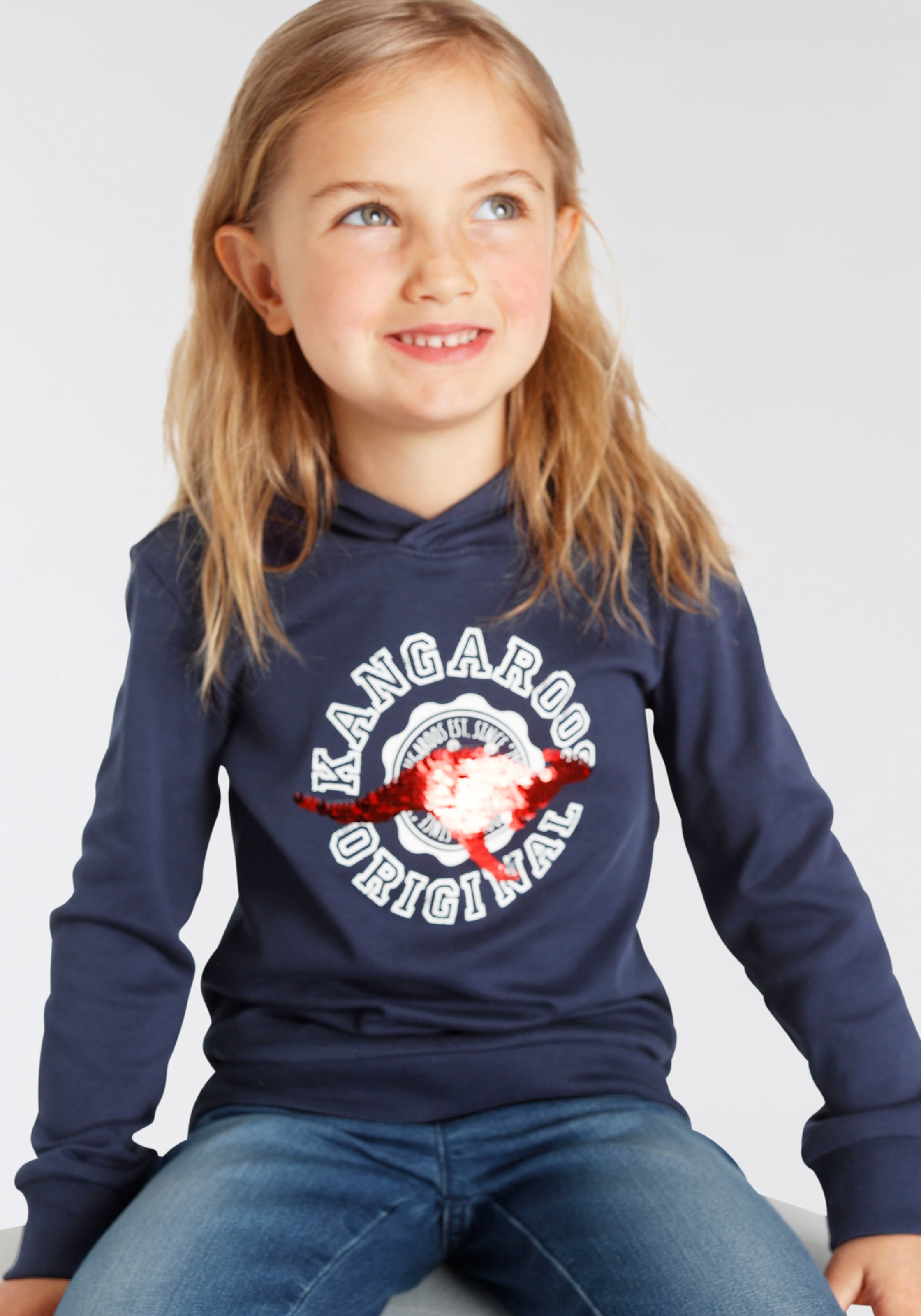 Kapuzensweatshirt »Kleine Mädchen«, mit Wendepailletten