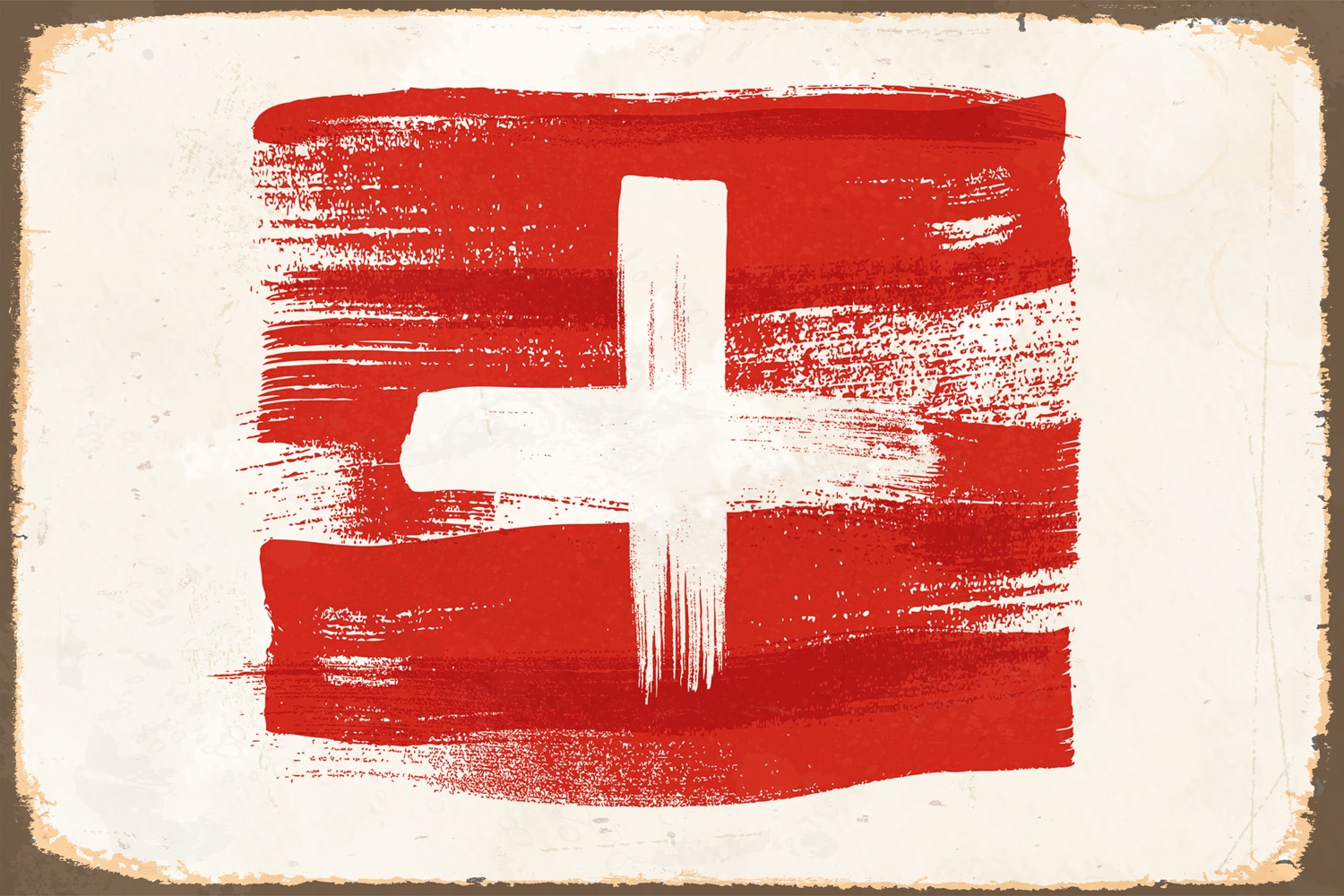 Image of queence Metallbild "SCHWEIZ FLAGGE" Schweiz Blechschilder