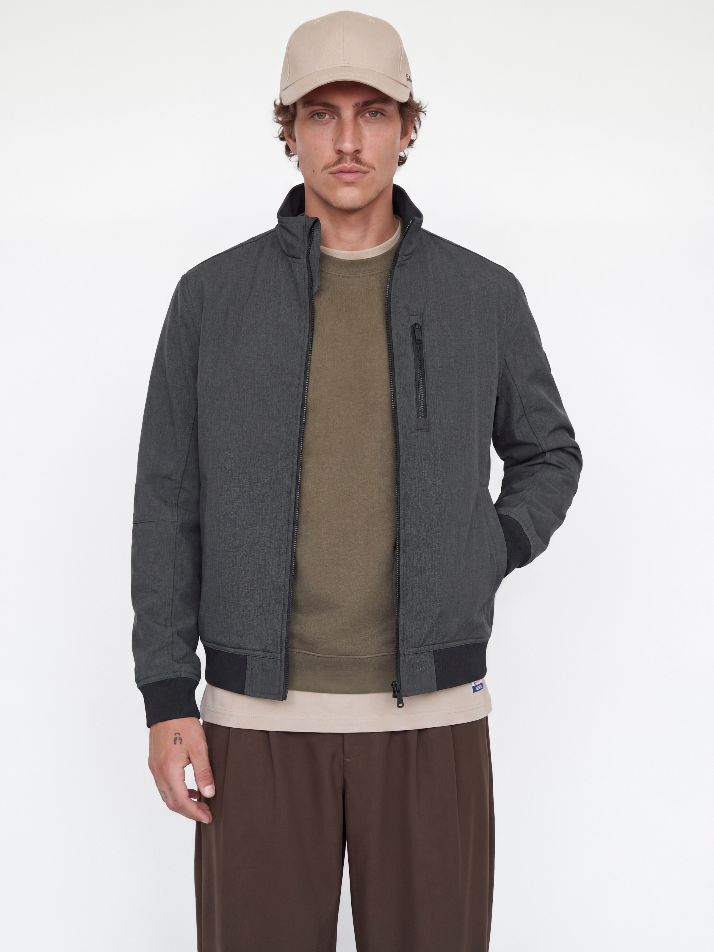 Jack & Jones Veste softshell »JJELIAM SOFTSHELL BOMBER NOOS« fibre synthétique, coupe régulière