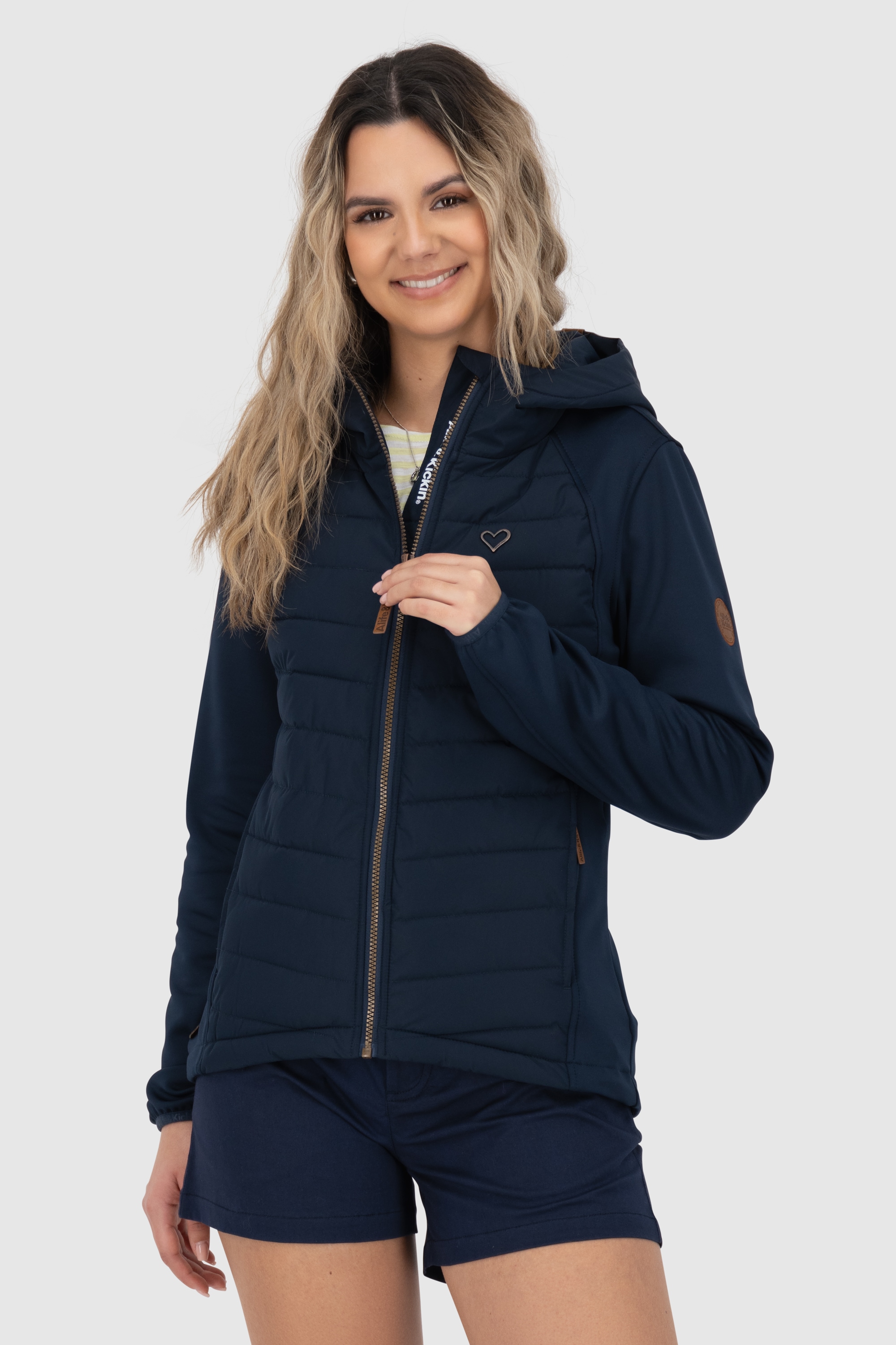 Alife & Kickin Hybridjacke »SoleneAKA« mit Kapuze mit Kapuze und gestepptem Body