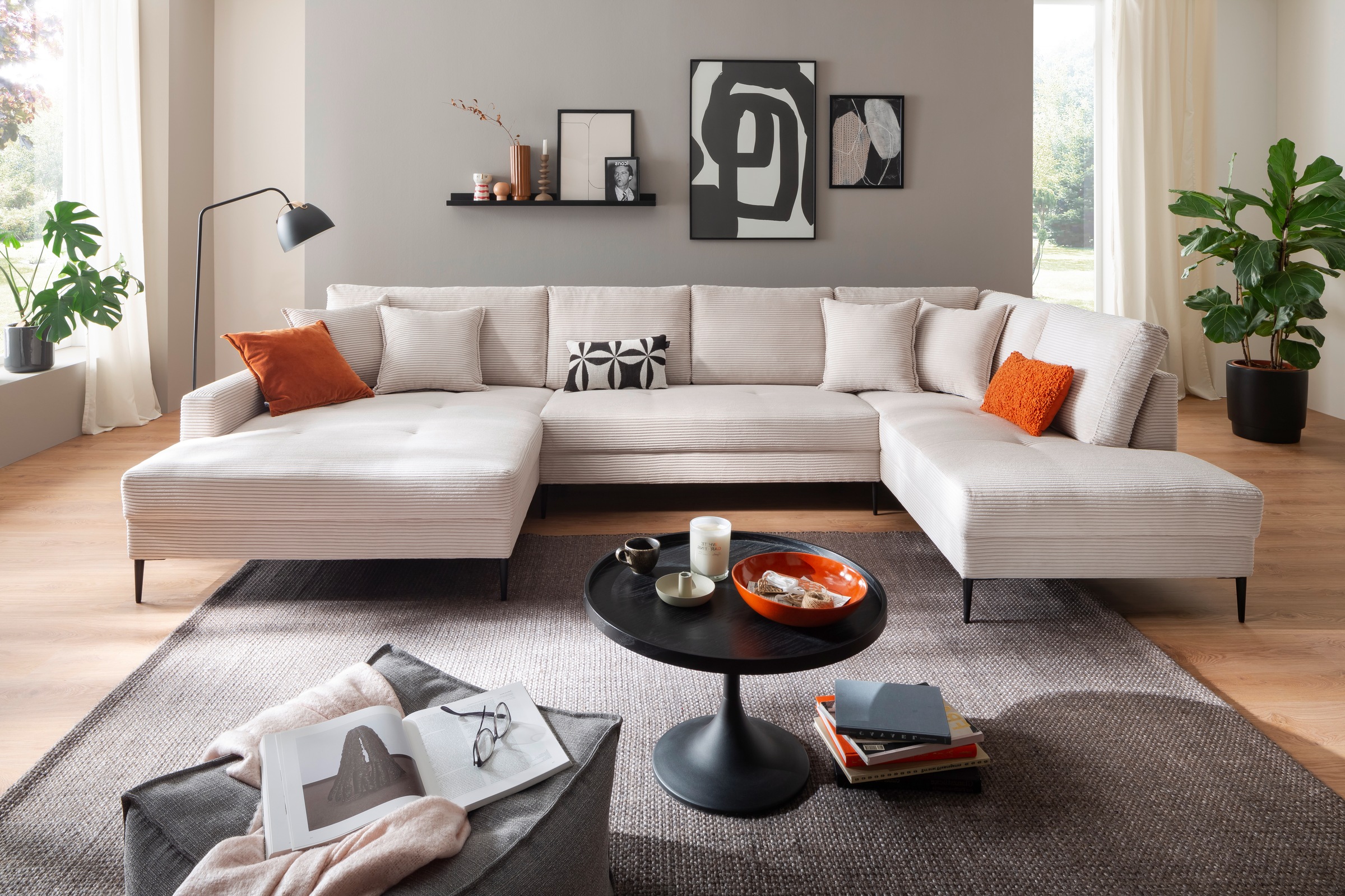 OTTO home Wohnlandschaft "Summer" U-Form, B: 360cm in Cord & Struktur