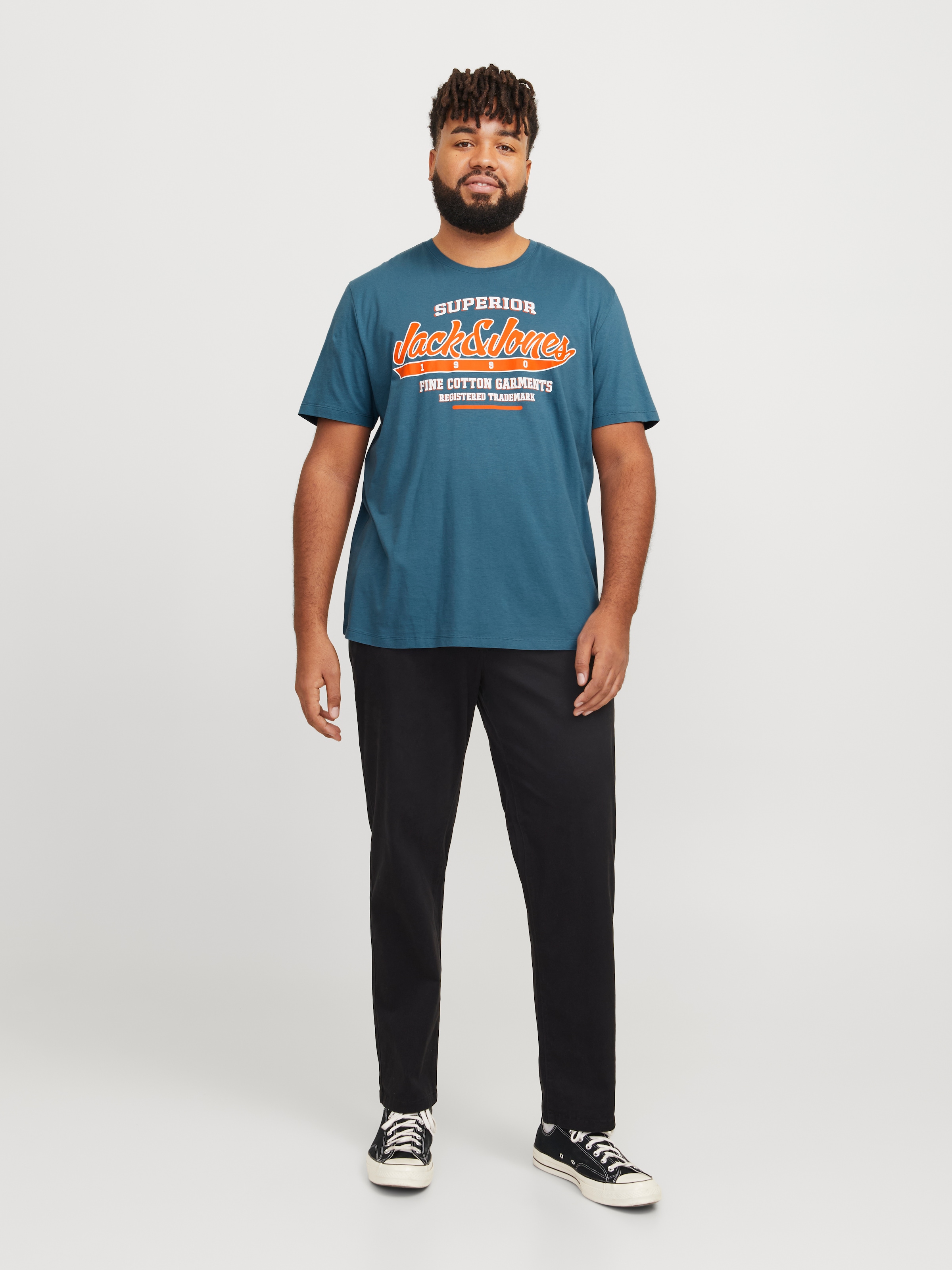 Jack & Jones PlusSize T-Shirt »JJELOGO TEE SS O-NECK 2 COL AW24 S PLS«, mit Frontprint