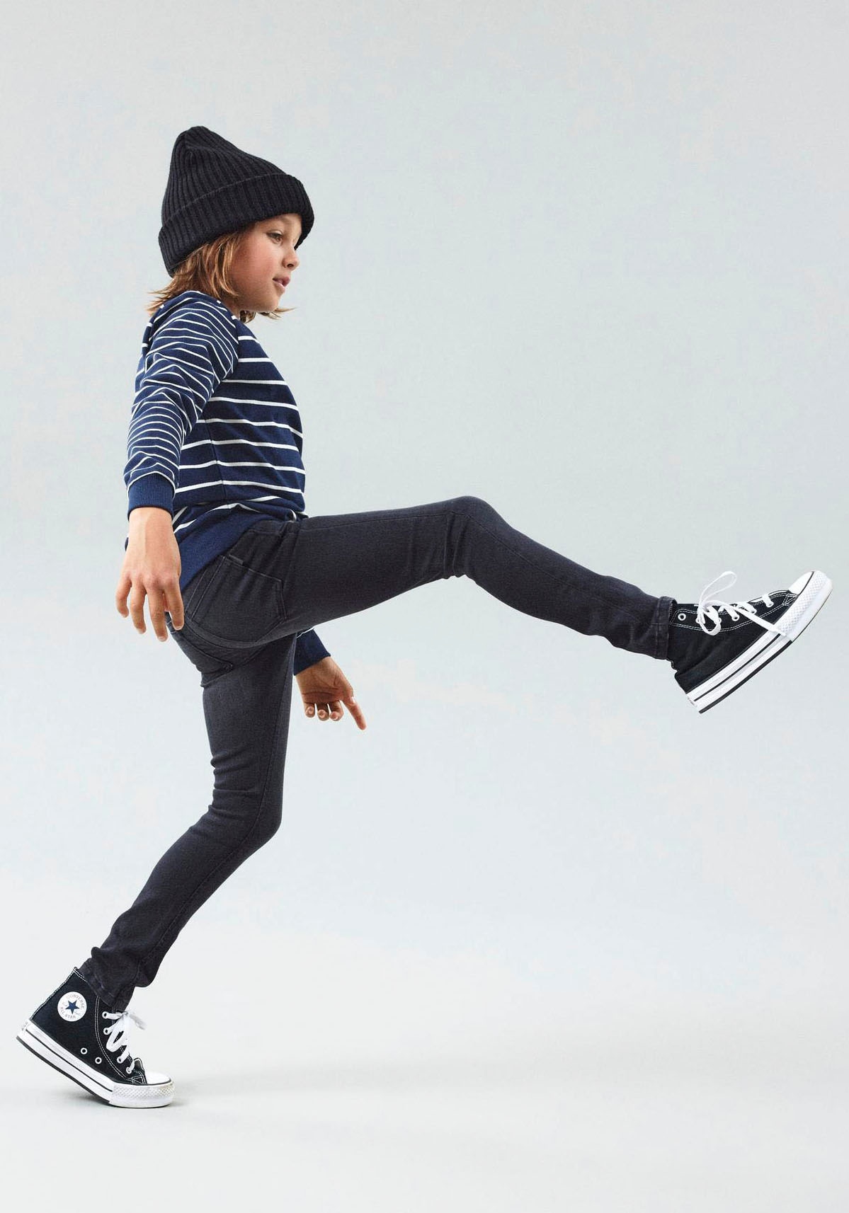 Name It Stretch-Jeans »NKMSILAS für Jungen mit verstellbarem Bund und schlanker Form« slim fit, Denim, Abriebeffekte, angesetztes Bündchen